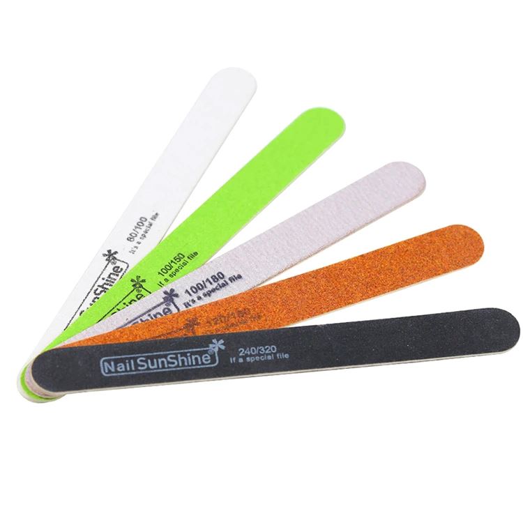 5-Piece Double Sided Nail File Set for Professional Manicures - Coarse & Fine Grit Nail Buffers for Salon, Home, and Travel Use