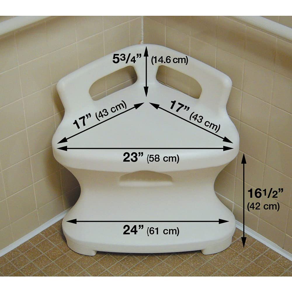 Corner Shower Seat for Elderly & Disabled - Sturdy Bathroom Bench with Non-Slip Surface - Ideal for Safe Showering & Bathing Assistance