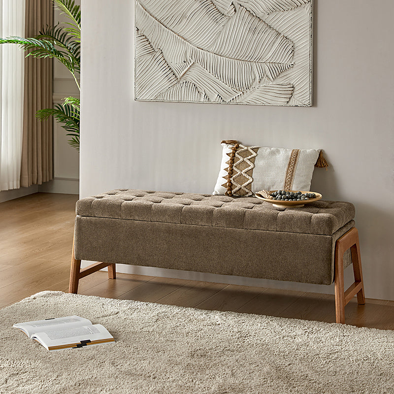 Salina Mid-Century Modern Inspired Storage Bench - Stylish Entryway & Living Room Seating with Hidden Storage - Perfect for Small Spaces & Home Organization