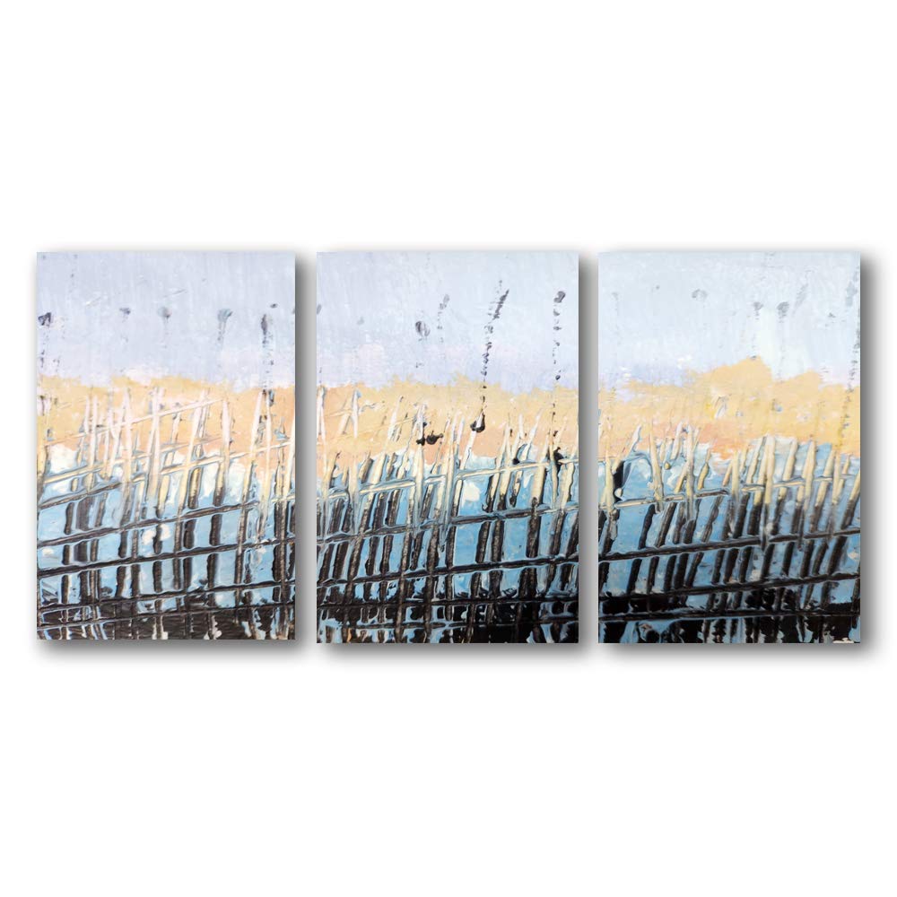 Wall26 3-Panel Abstract Oil Painting Canvas Wall Art - Modern Home Decor for Bedroom & Living Room - Framed Canvas Prints 24