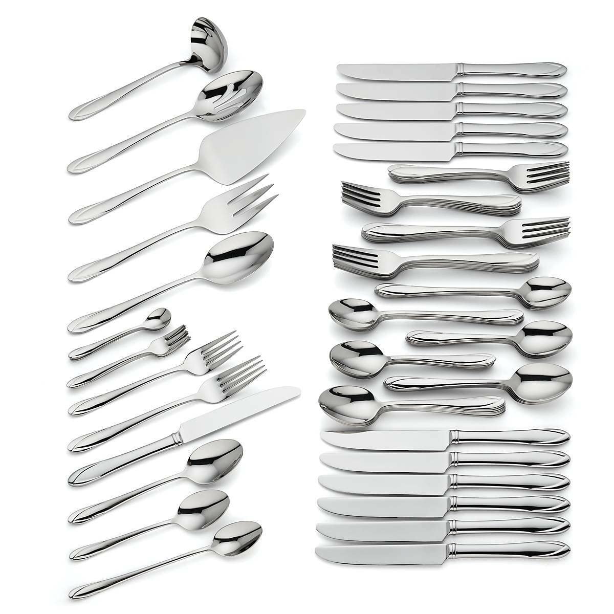 Reed & Barton Dulaney 5-Piece Flatware Set - Premium Stainless Steel Silverware for Formal Dining, Wedding Gifts & Special Occasions
