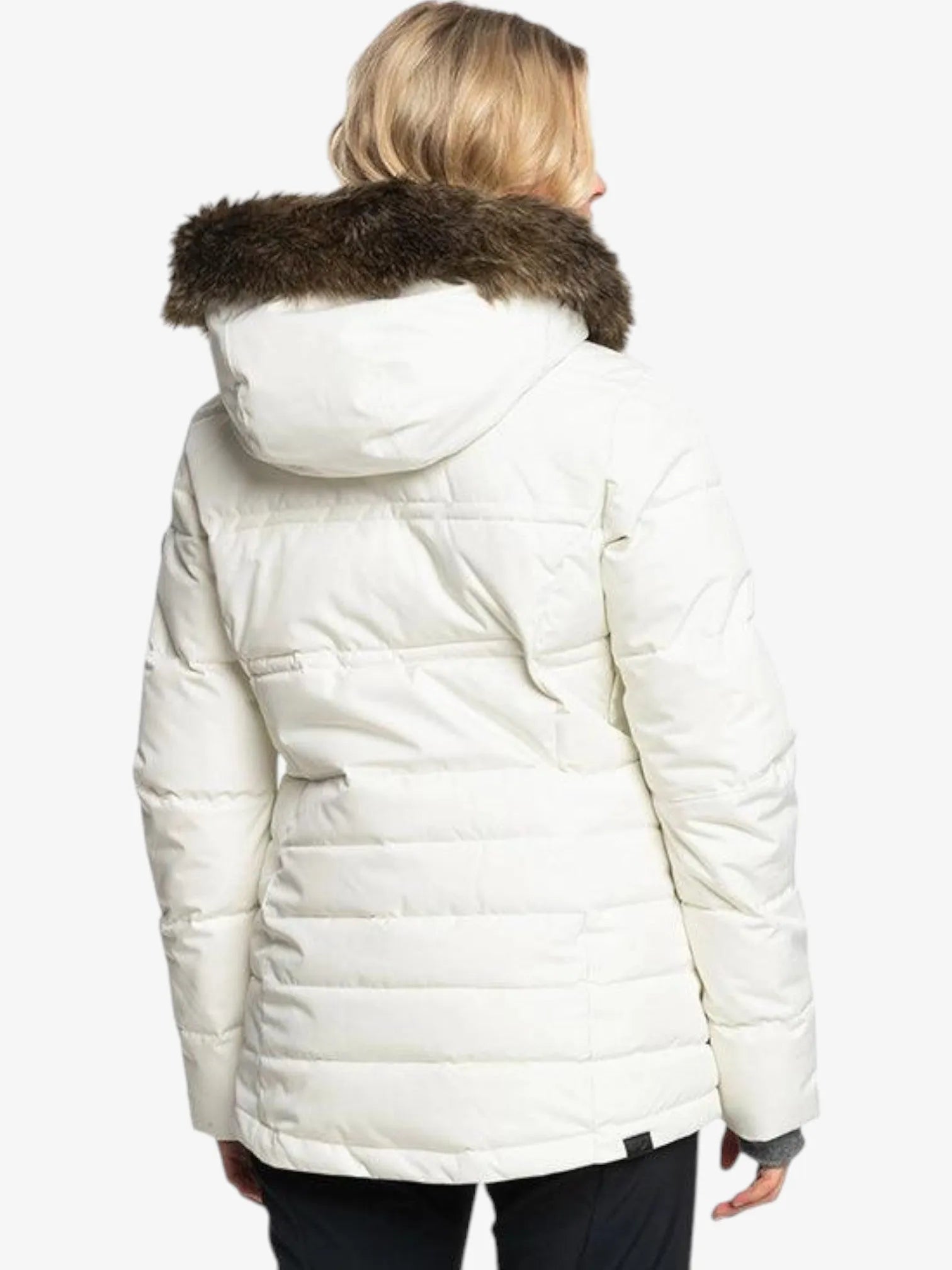 ROXY Snow Quinn White Winter Jacket - Waterproof & Warm Snowboard Coat for Women | Perfect for Skiing, Snowboarding & Outdoor Winter Adventures
