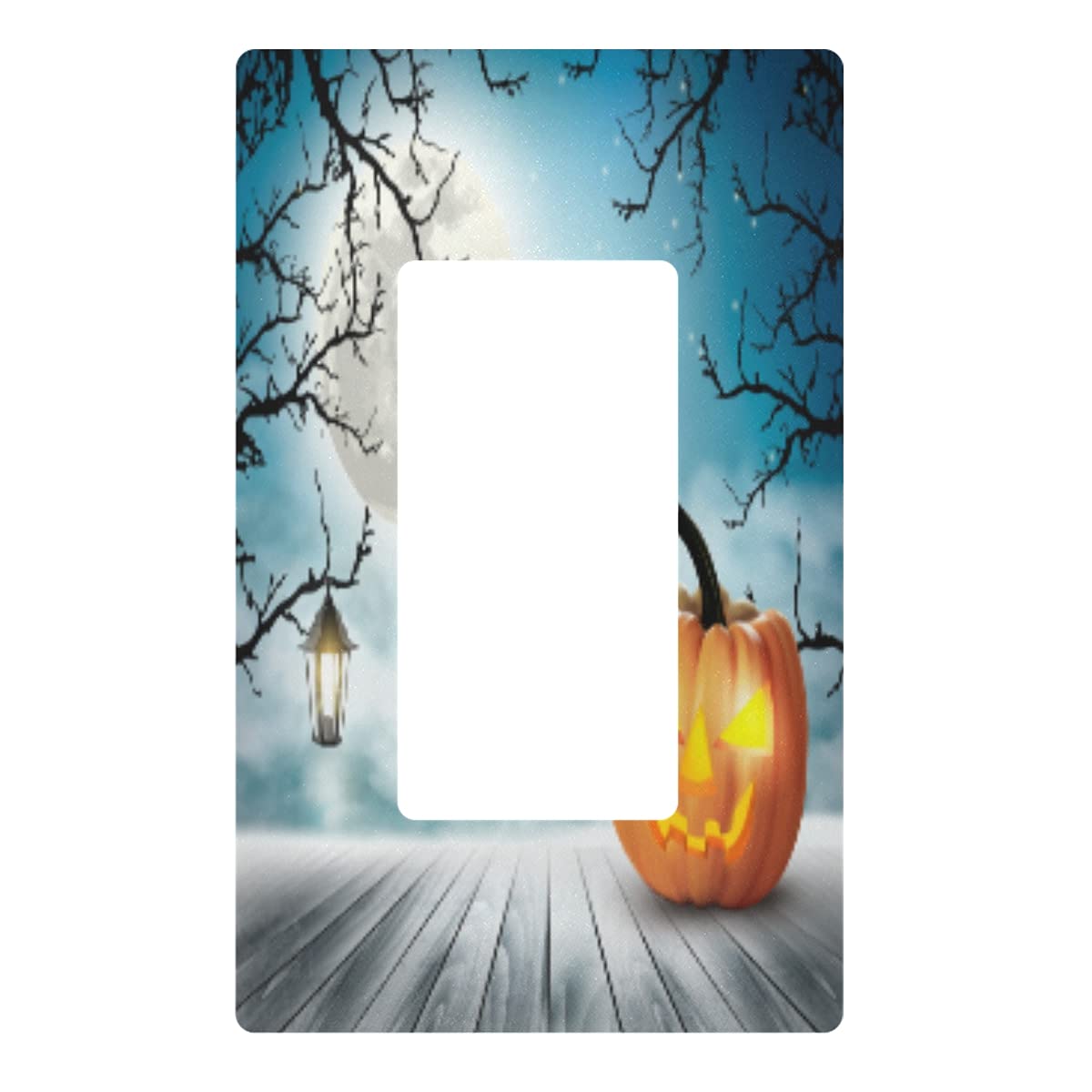 Halloween Pumpkin Bat Moon Wall Plate - Skeleton Trick or Treat Electrical Outlet Cover - 1 Gang Switch Plate for Light Receptacle - Home Decor (4.6x2.9 Inch) - Perfect for Halloween Party Decorations & Spooky Home Décor
