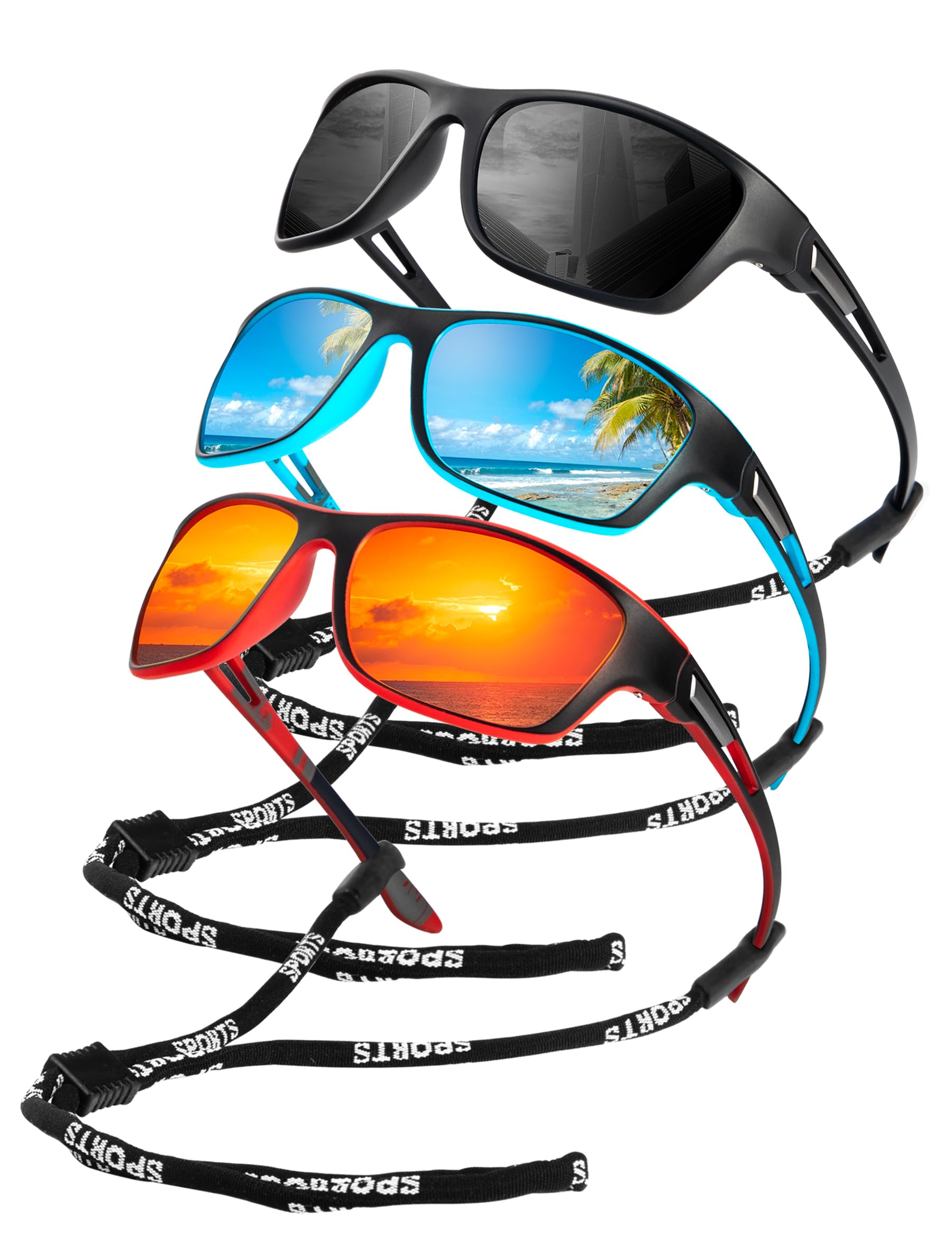 KALIYADI Polarized Sunglasses for Men - UV Protection Sports Sunglasses for Driving, Cycling, Fishing | Perfect for Outdoor Activities and Adventure Sports