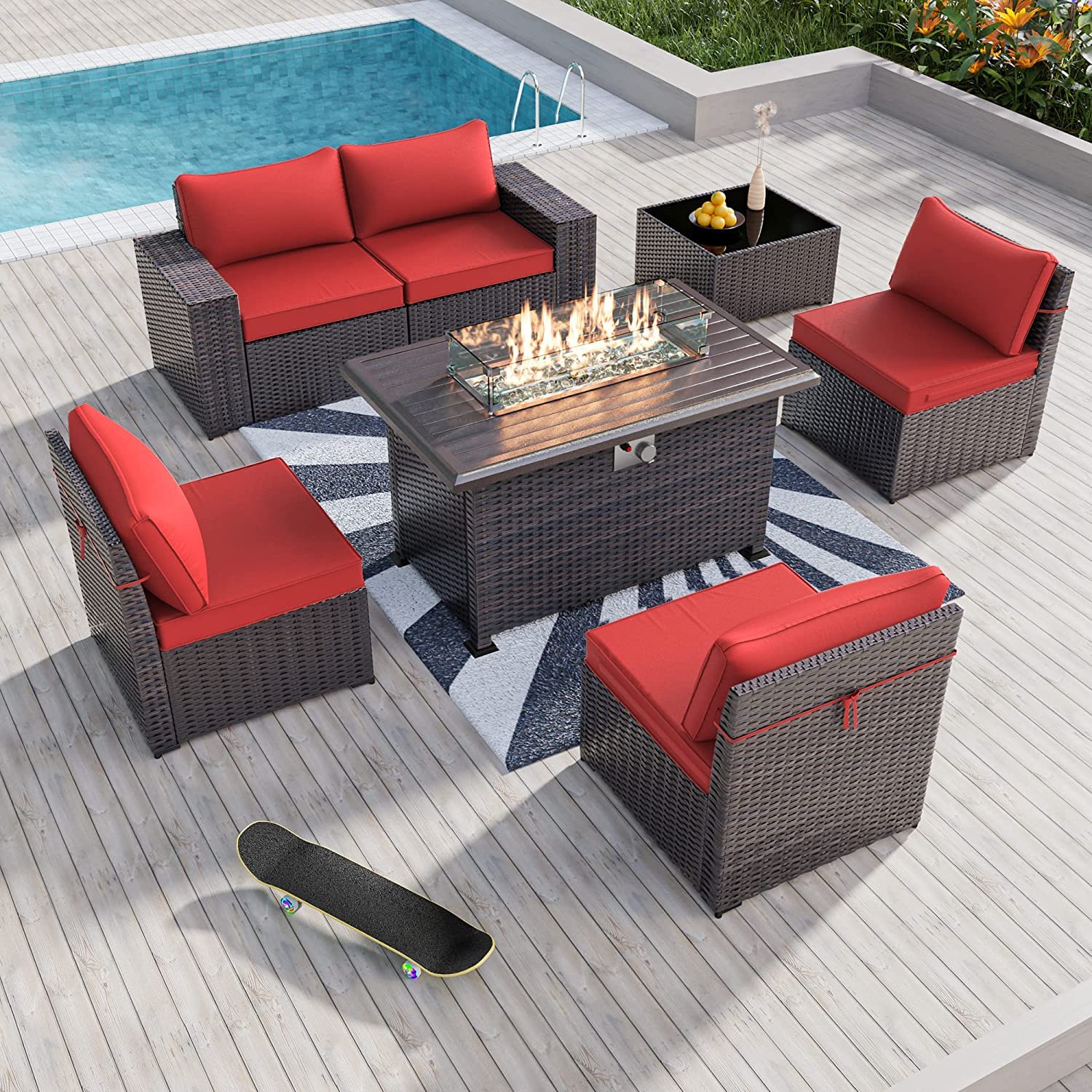 7-Piece Outdoor Patio Furniture Set with 43