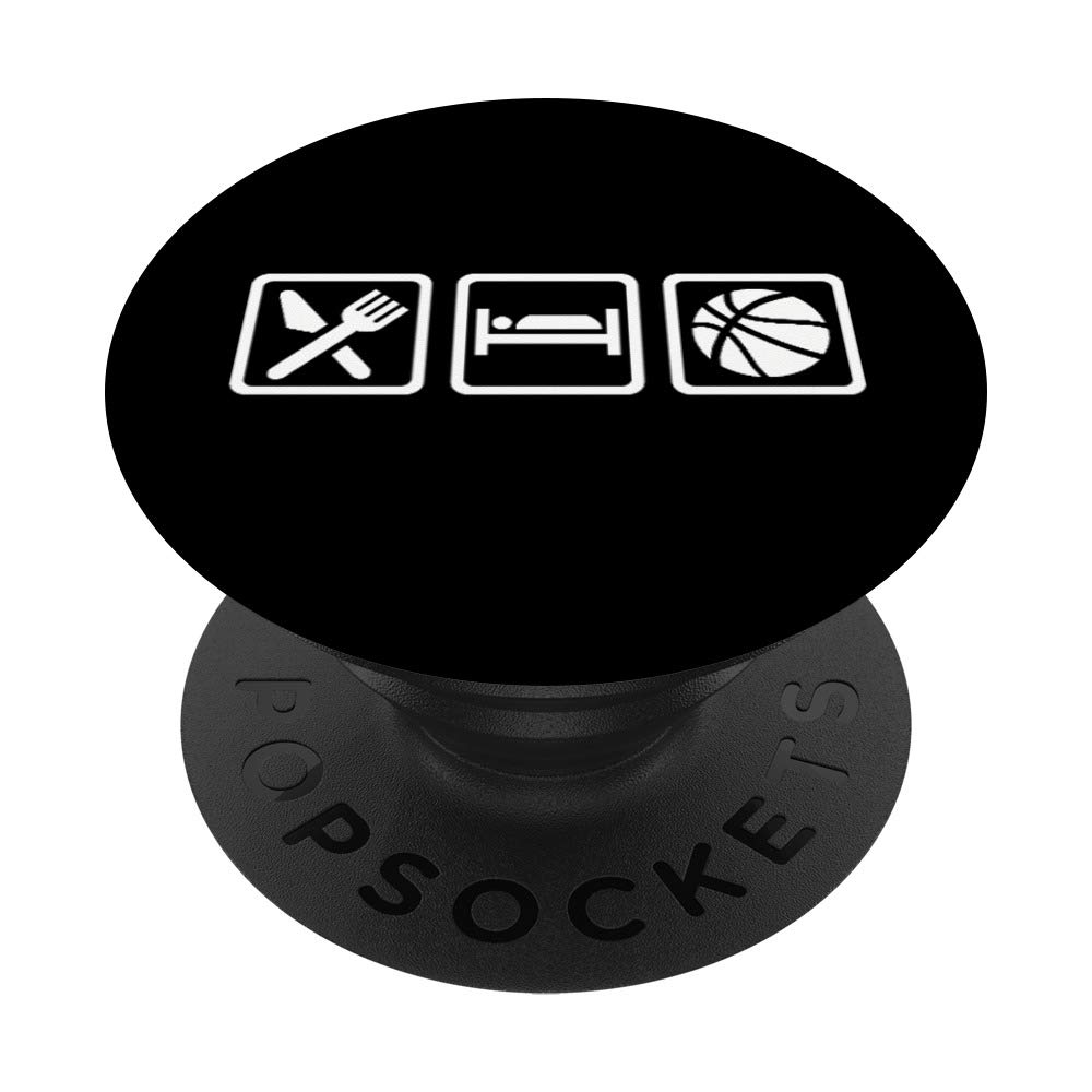 Eat Sleep Basketball PopSockets Phone Grip & Stand - Expandable Phone Holder for iPhone, Samsung & Tablets - Perfect for Basketball Fans, Sports Enthusiasts & Daily Use