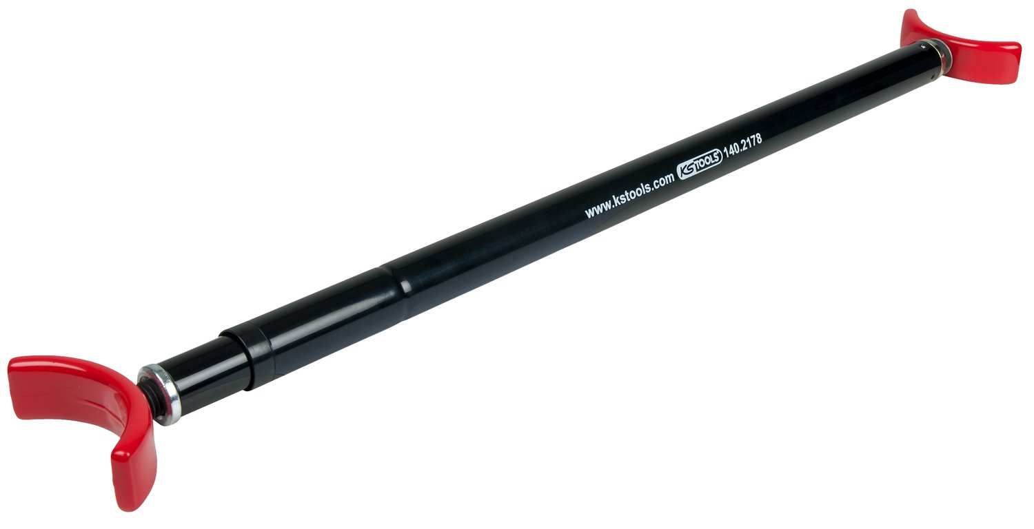 KS Tools 140.2178 Telescopic Bonnet/Tailgate Support Rod - Adjustable 64-109 cm (25-43 inches) - Universal Car Hood & Trunk Strut Replacement - Perfect for Vehicle Maintenance & DIY Repairs