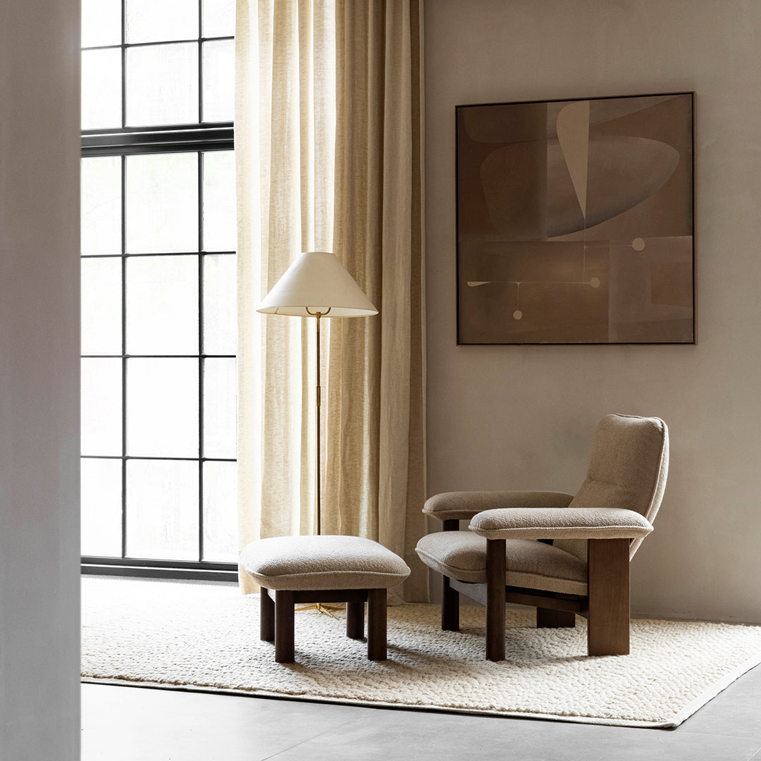 Brasilia Lounge Chair - Mid Century Modern Accent Chair for Living Room, Bedroom & Office - Comfortable Upholstered Armchair with Wooden Legs - Perfect for Relaxing, Reading & Decor