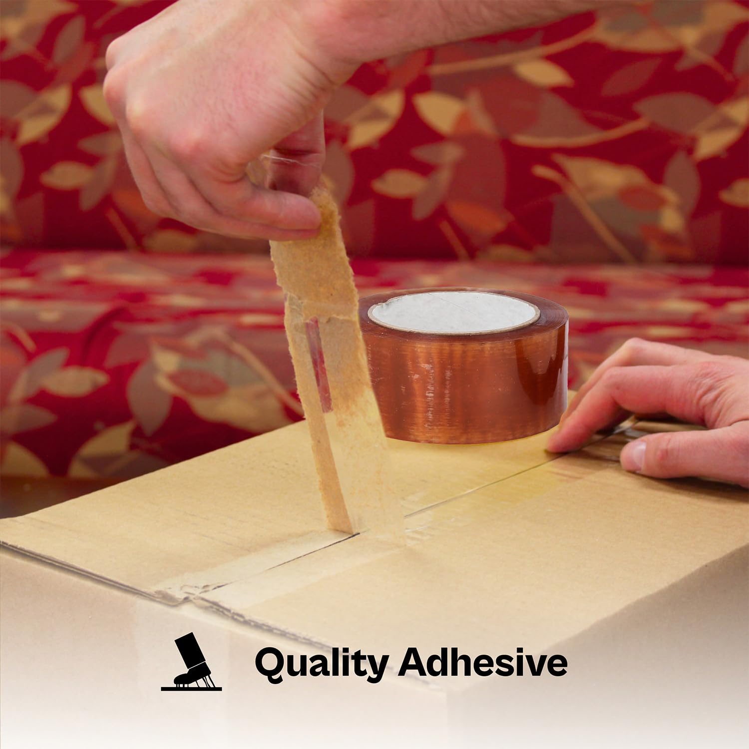 MMBM Natural Rubber Packing Tape - 2 Inch x 110 Yards, 36 Rolls, Clear 1.75 Mil with 3 Inch Core | Dispenser Refill, Moving, Storage & Shipping Supplies | Perfect for Home, Office & Warehouse Packaging