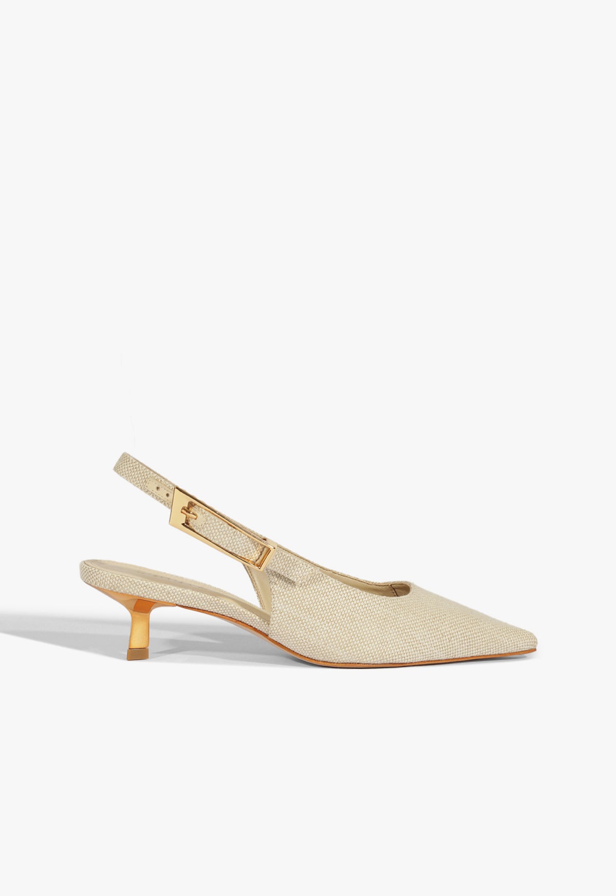 Ciara Mid Heel Stiletto Pump Shoes for Women - Beige Elegant Pointed Toe Pumps for Office, Party & Special Occasions