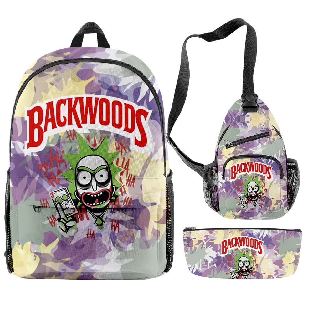 Backwoods 3-Piece Backpack Set - Durable Laptop Backpack for School, Travel & Work - Includes Book Bag, Shoulder Backpack & Pencil Case - Perfect for Men & Women (21L Capacity) - Ideal for College, Office & Outdoor Adventures