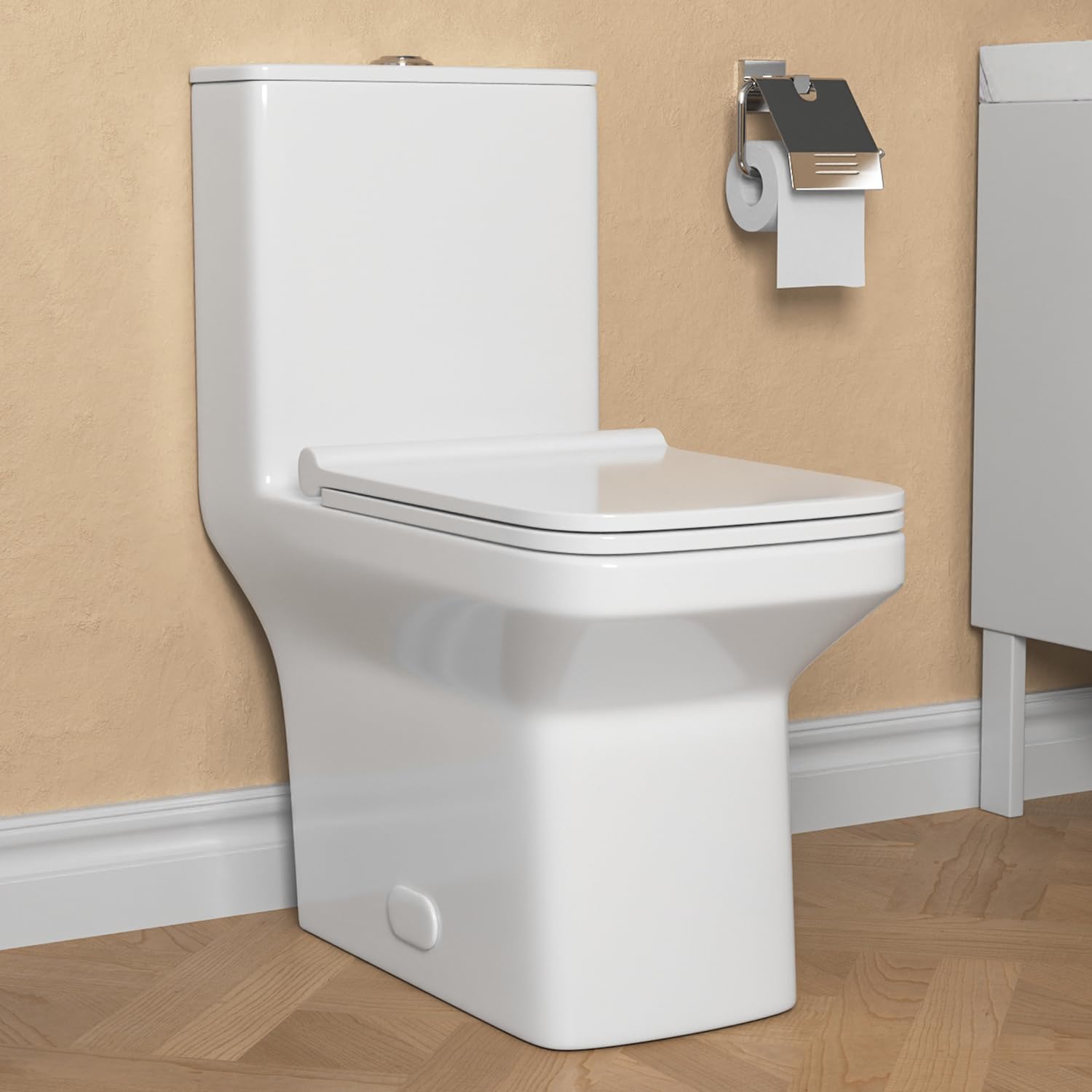DeerValley DV-1F0071 Modern Elongated One Piece Toilet - 1.1/1.6 GPF Dual Flush, 12
