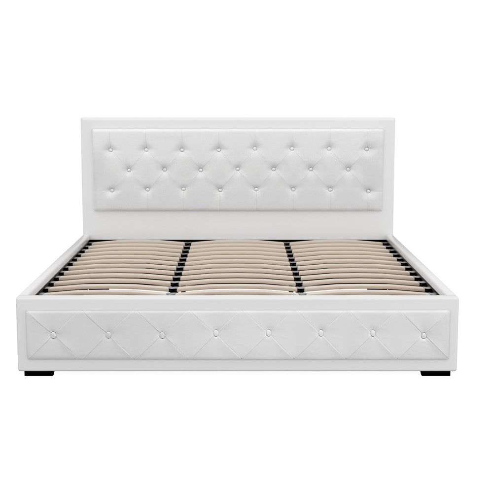 Bronte King Size Storage Bed Frame in White - Perfect for Small Bedrooms & Maximizing Space
