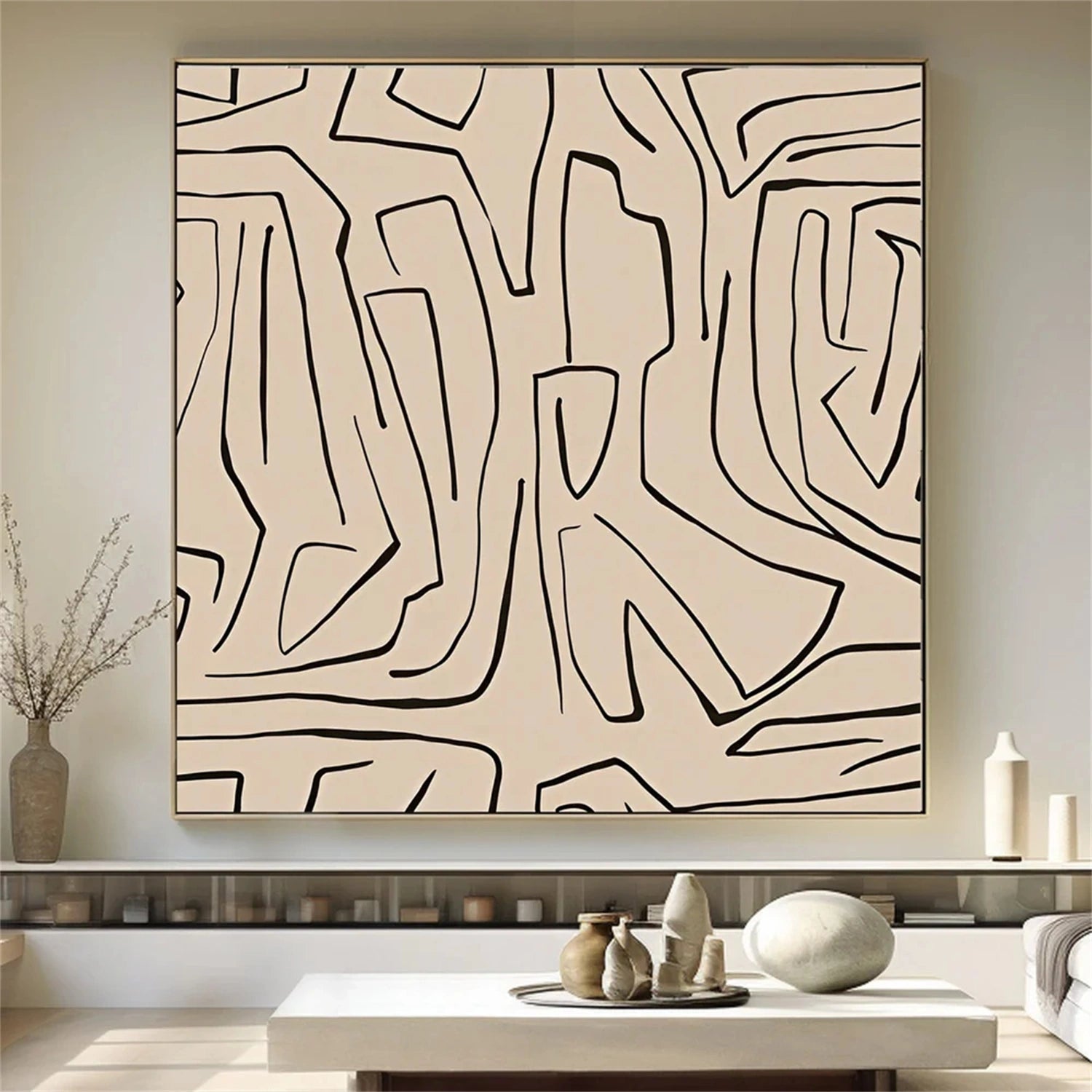 Abstract Tranquility Art Painting #WS216 - Modern Wall Decor for Living Room, Bedroom & Office - Calming Abstract Canvas Artwork for Home & Office Decor