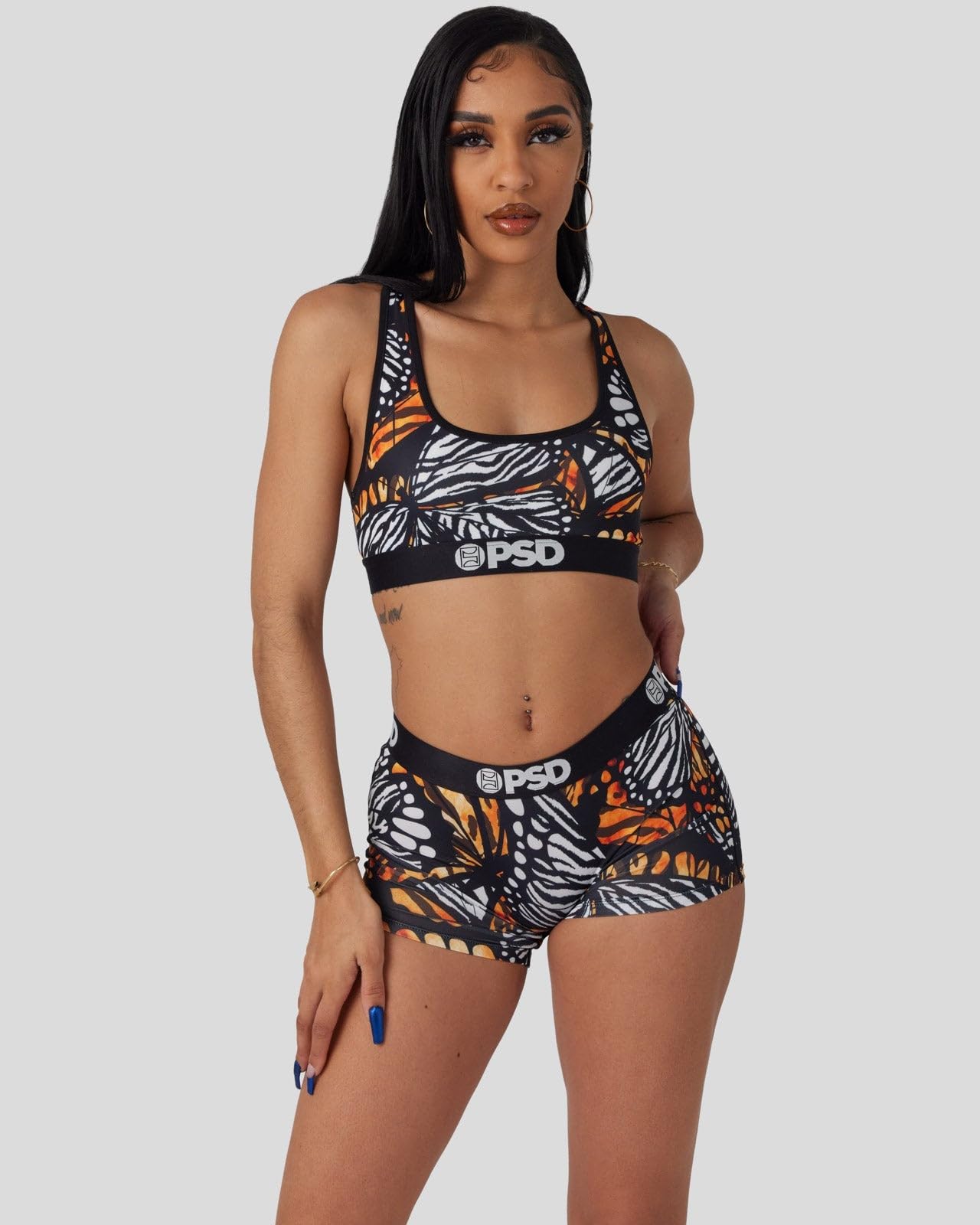 PSD Women's Animal Print Sports Bra - Breathable Racerback Workout Top for Running, Yoga & Gym | High-Performance Microfiber Activewear