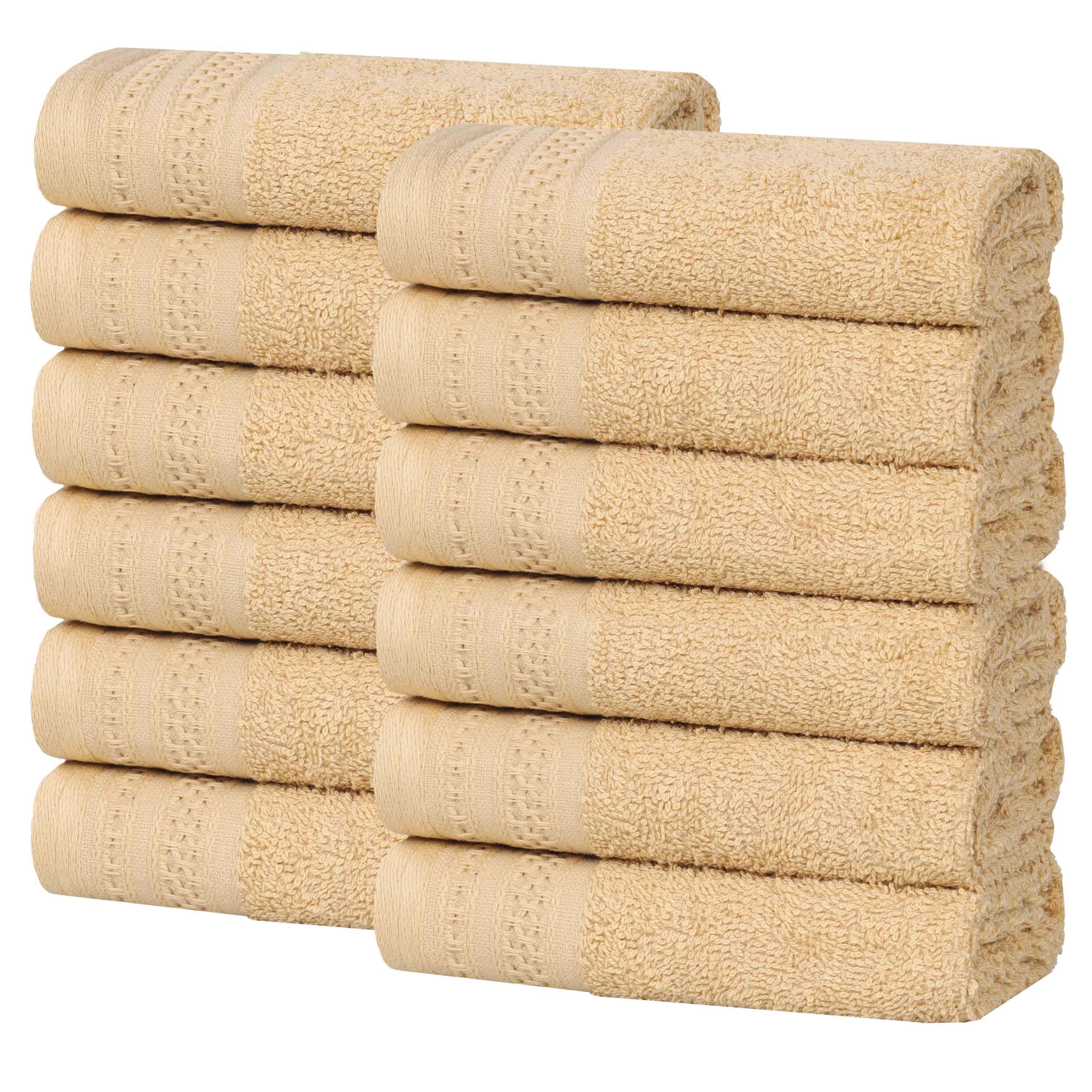 Premium Honeycomb Waffle Weave Cotton Face Towels - Ultra Soft & Absorbent Bath Towel Set of 12 for Spa, Gym, Travel & Luxury Home Use