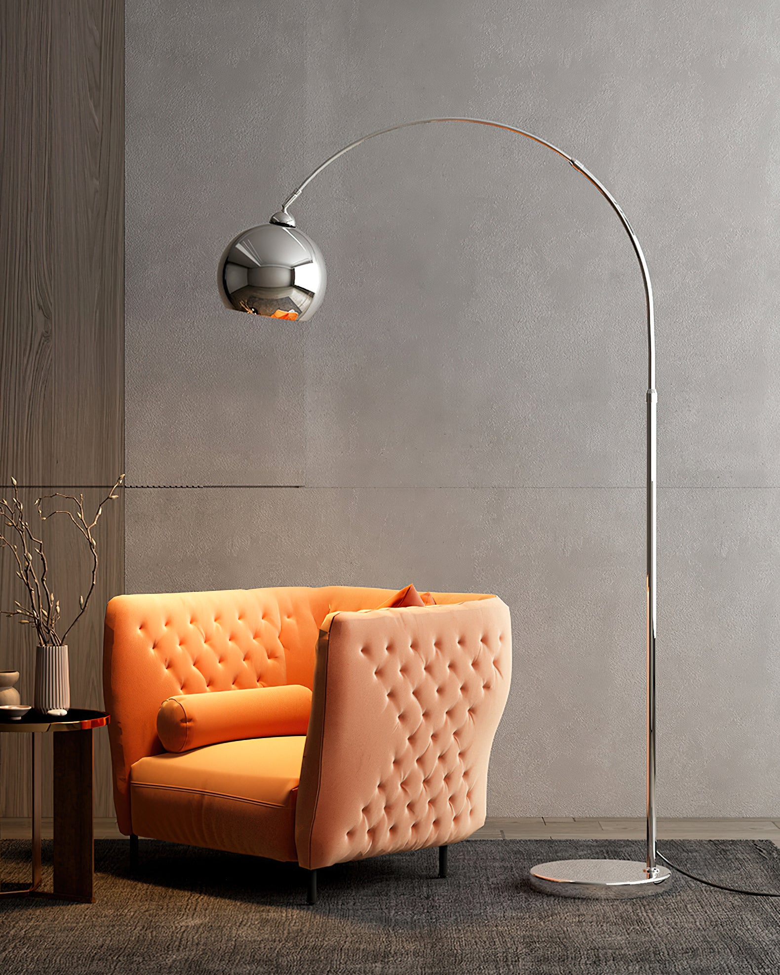 Modern Angler Floor Lamp - Adjustable LED Reading Light for Living Room, Bedroom & Office - Dimmable Standing Lamp with Flexible Gooseneck Design - Perfect for Reading, Working & Relaxing
