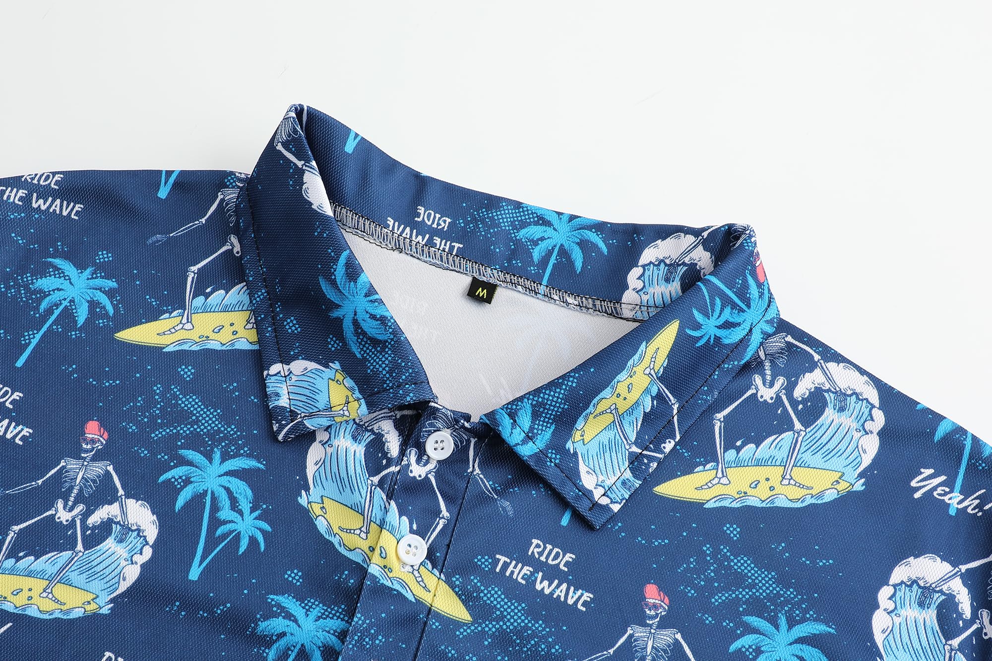 Men's Dry Fit Golf Shirts - Moisture Wicking Short Sleeve Polo Shirt with Funny Designs for Golf & Casual Wear