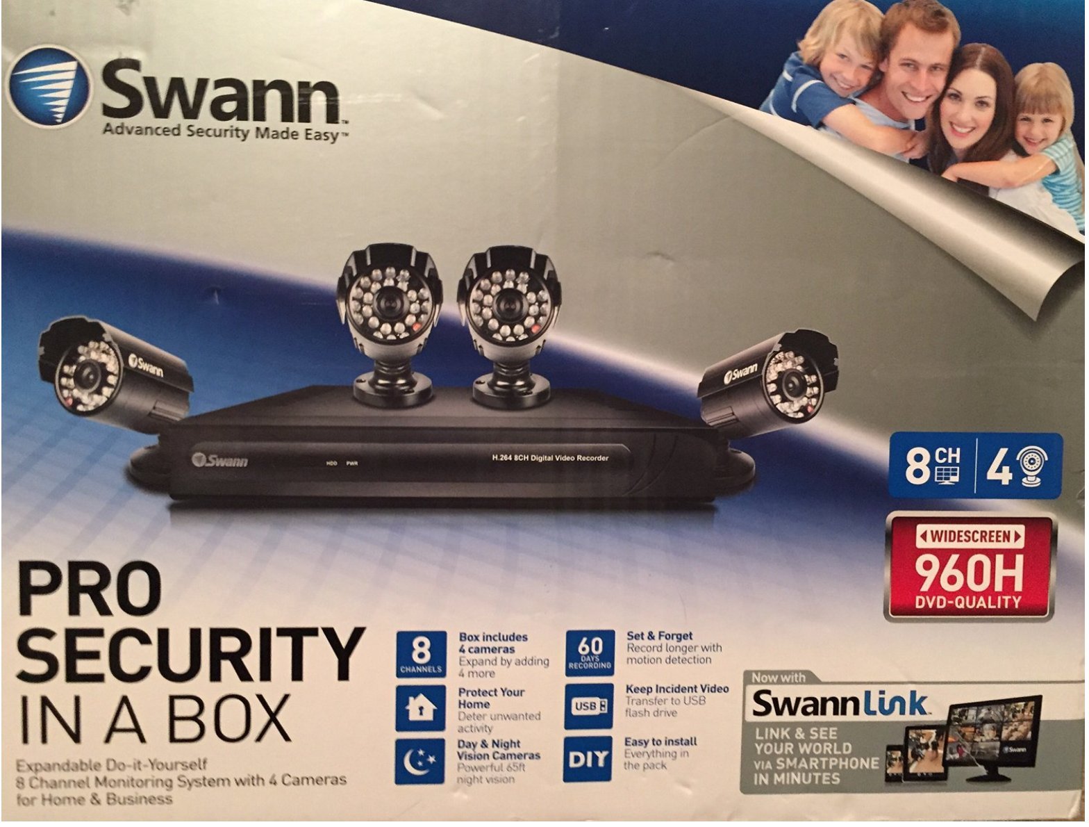 Swann Home Pro 4K Day & Night Security Camera System with Motion Detection - Indoor/Outdoor Surveillance for Home, Office & Business Security