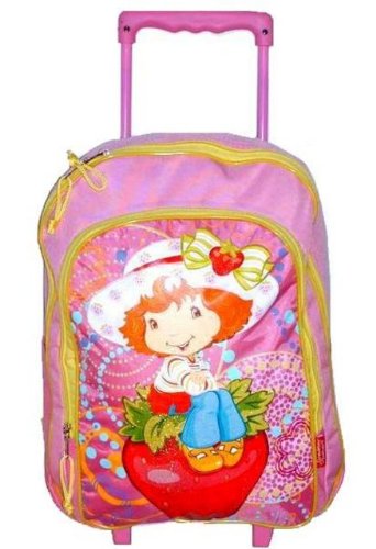Strawberry Shortcake Large Rolling Backpack with Wheels - Full Size Travel Luggage for Kids, School, and Airplane Trips