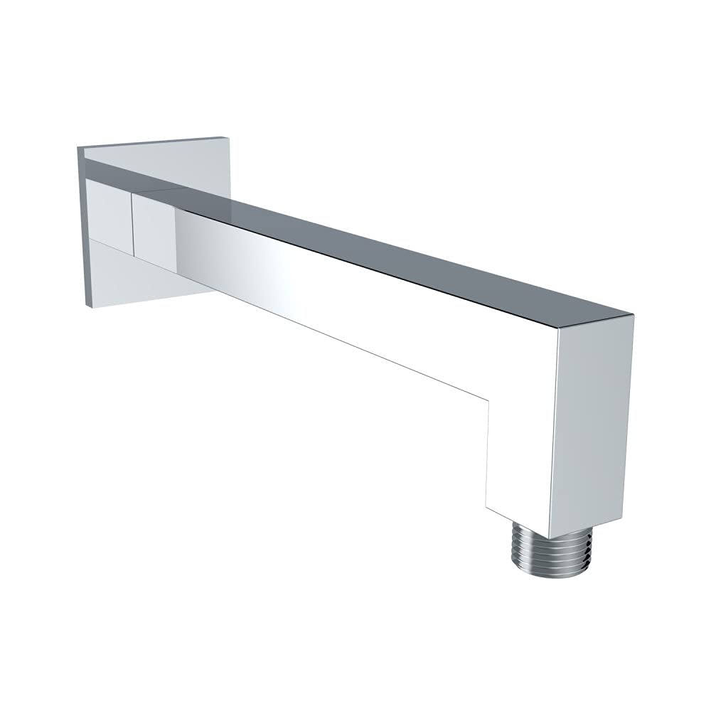 VVW&LIU Chrome Brass Wall Mounted Shower Arm - G1/2 Threaded Bathroom Shower Head Extension Pipe with Fixed Bracket - Perfect for Modern Bathroom Renovations & Spa-Like Shower Experiences