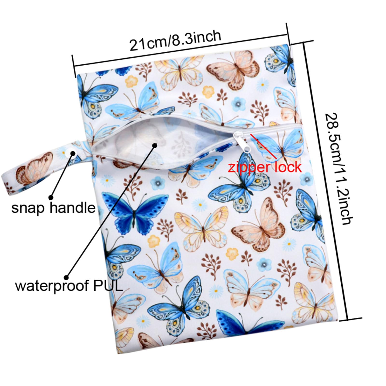Cartoon Print Baby Diaper Bag - Large Capacity Waterproof Wet/Dry Nappy Organizer with Zipper - Perfect for Travel, Daycare & Outings with Toddlers