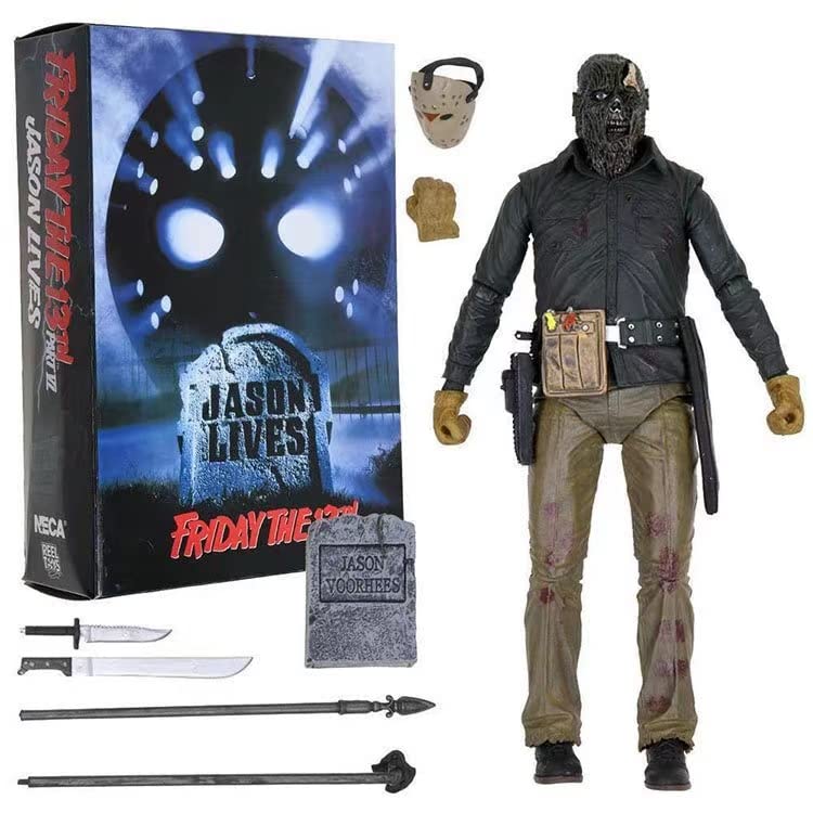 Friday The 13th Part 6 Jason Voorhees Ultimate 7-Inch Action Figure - Collectible Horror Movie Character Model for Display & Cosplay