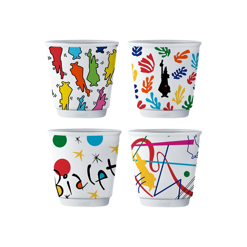 Bialetti Arte Espresso Cup Set - 6-Piece Italian Coffee Cups for Espresso, Cappuccino & Latte - Perfect for Home, Office & Restaurants