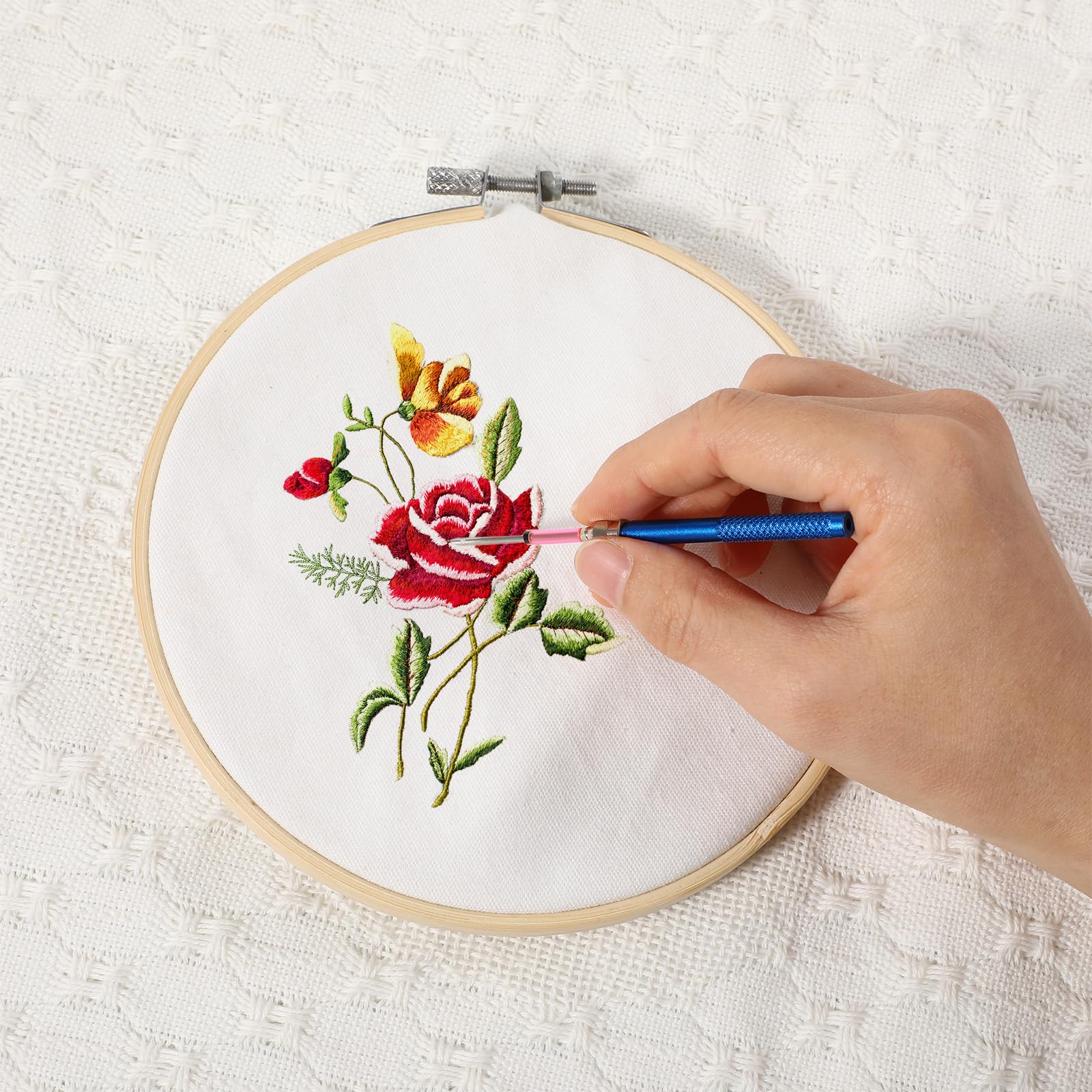 13-Piece Punch Needle Embroidery Kit for Beginners - 10 Sizes Punch Needles with Handles, Cross Stitch DIY Craft Tools for Adults | Perfect for Home Decor, Wall Art & Handmade Gift Projects