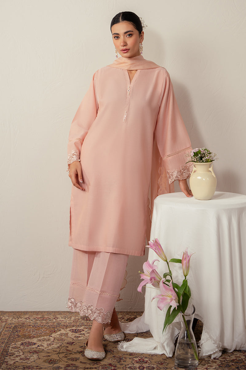 Botanical Blush 2-Piece Set (Shirt & Dupatta) - Elegant Women's Ethnic Wear for Festivals, Weddings & Special Occasions