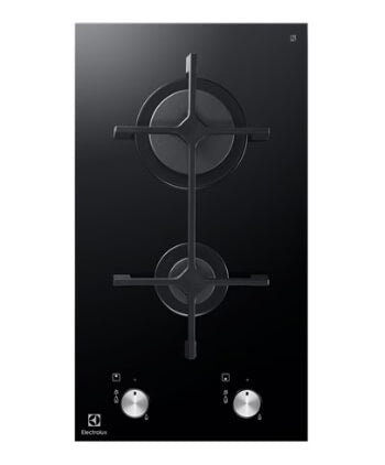 Electrolux EGC3320NOK 30cm Built-in Gas Hob with 2 Burners - LPG/PUB Compatible UltimateTaste 300 Series for Professional Home Cooking & Compact Kitchen Spaces