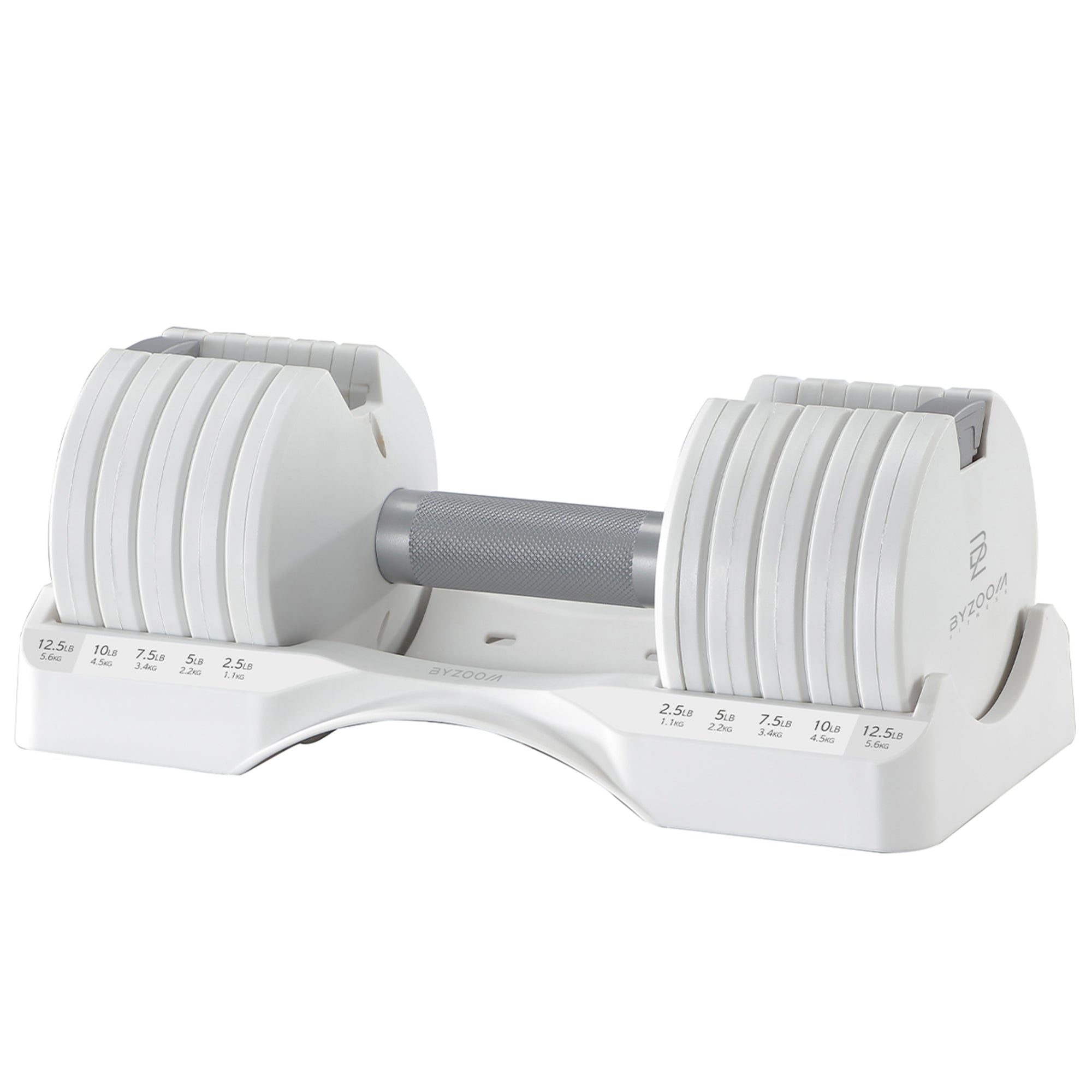 Byzoom Pure Series 12.5LB Adjustable Dumbbell (Single) - Perfect for Home Gym, Strength Training & Weightlifting Workouts