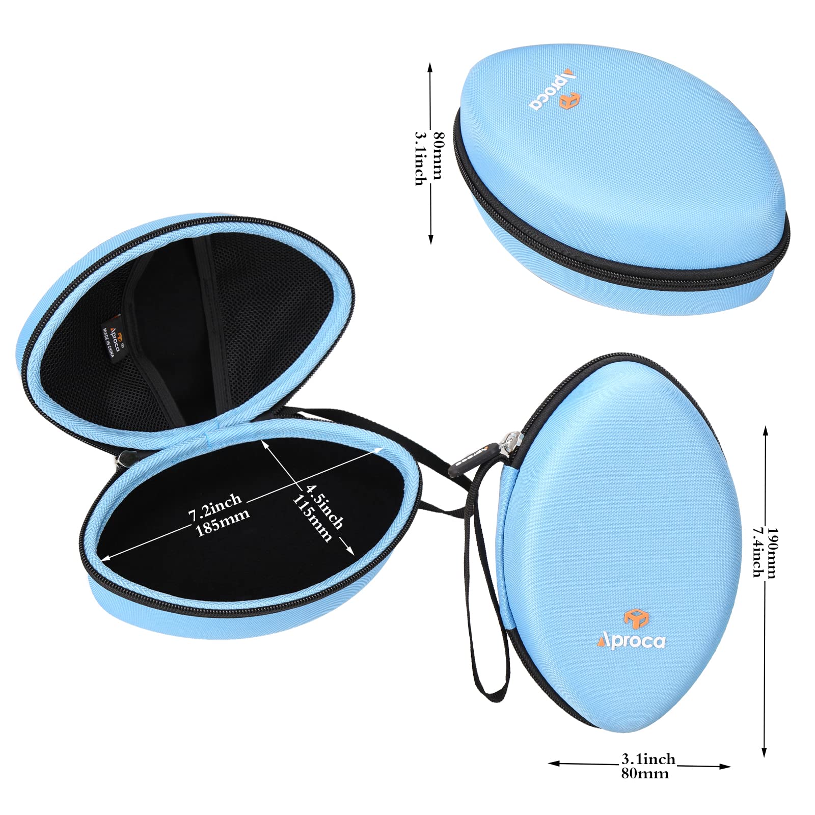 Aproca Hard Travel Storage Case for AILIHEN C8 & Tribit XFree Tune Headphones - Lightweight Foldable Protective Headphone Case (Blue) - Perfect for Travel, Commuting & Headphone Protection