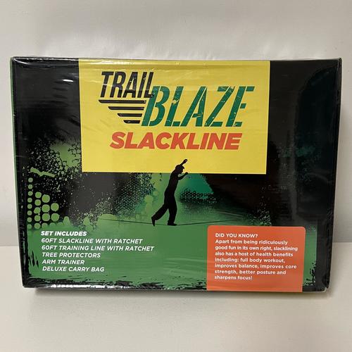 60ft Complete Slackline Kit with Wider Tree Protectors - Backyard Training, Outdoor Fitness & Adventure Activities for Kids & Adults