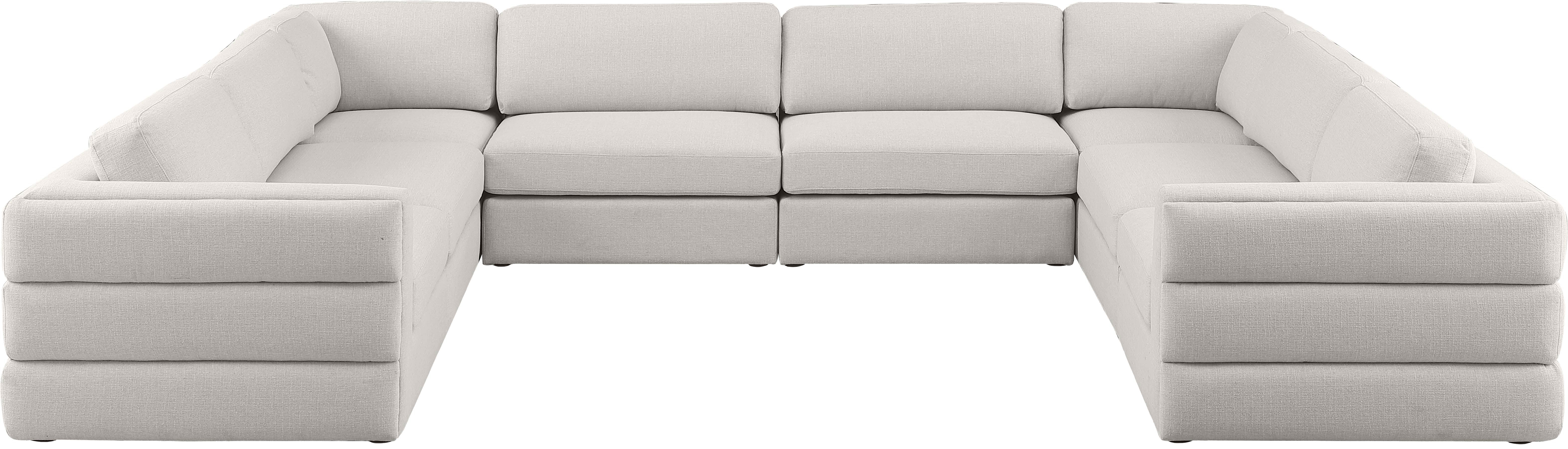 Beckham Durable Linen Textured Fabric Modular Sectional Sofa - Modern Living Room Furniture for Small Spaces & Apartments