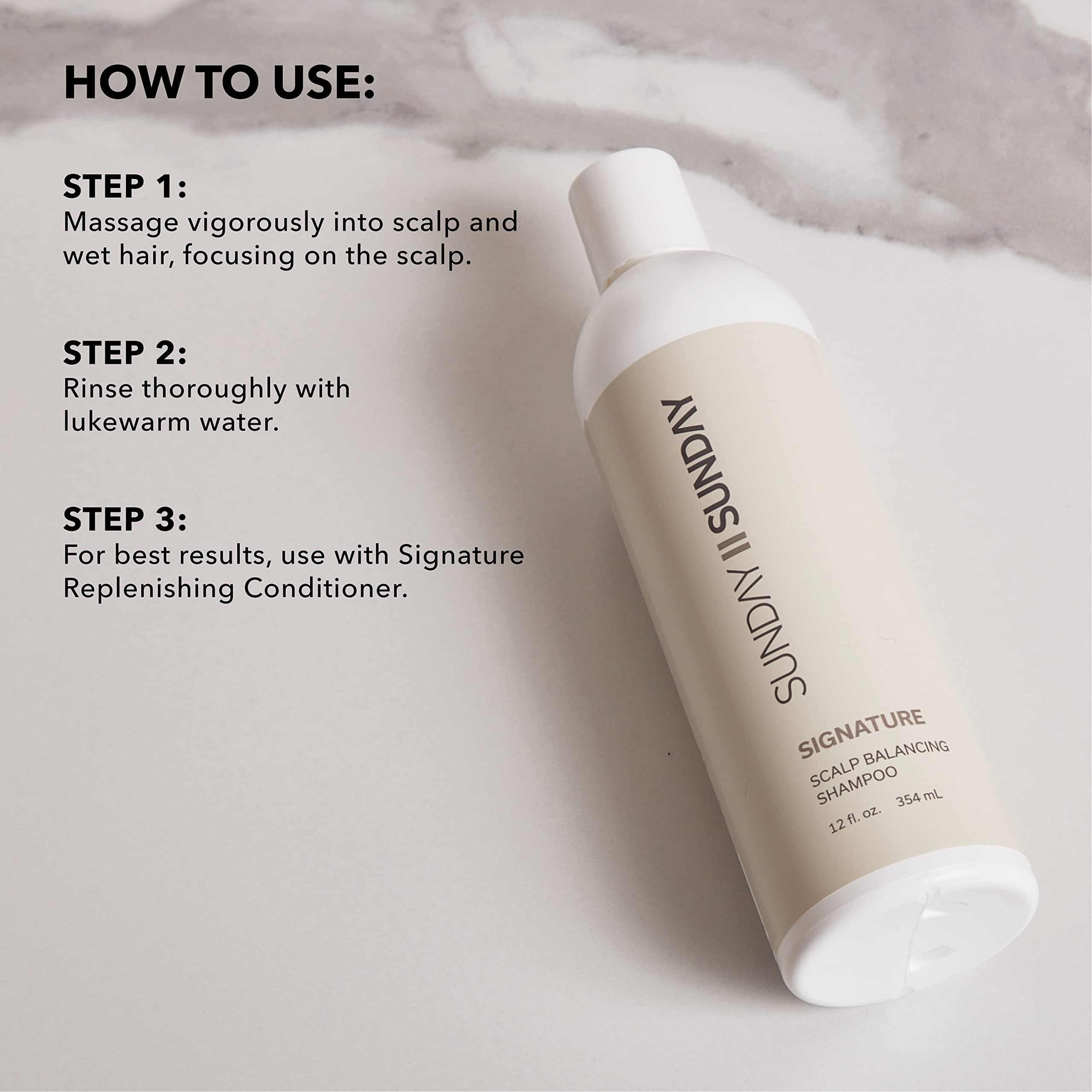 SUNDAY II SUNDAY Deluxe Signature Hair Wash System - Scalp Balancing Shampoo, Sugar Scrub & Replenishing Conditioner Set (8-Piece) for Hair Revitalization & Rejuvenation | Perfect for Dry, Damaged Hair & Scalp Care at Home or Salon