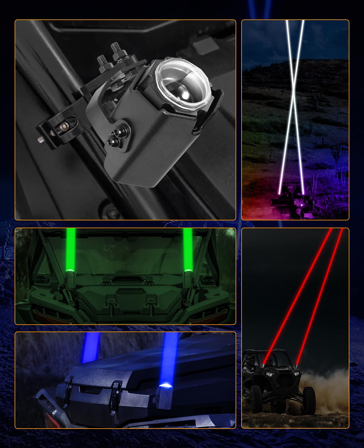 Nirider RGB LED Whip Lights for SXS, UTV, ATV, RZR, Can-Am, Dune Buggy, Truck & Boat - Remote Controlled Whipless Pods with Multi-Color Chase Effects (2 Pack - Red/Green/Blue/White) - Perfect for Off-Roading, Night Rides & Vehicle Customization