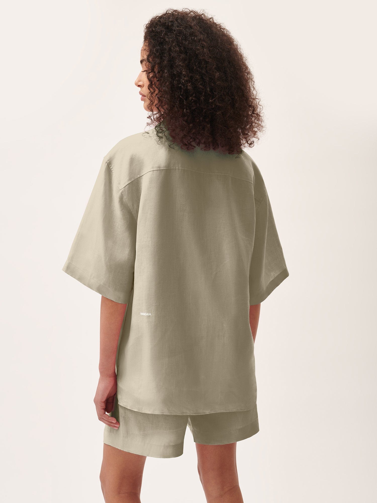 Women's DNA Linen Camp Collar Shirt - Cliff Beige | Breathable Summer Casual Button-Up Top for Beach, Vacation & Outdoor Activities