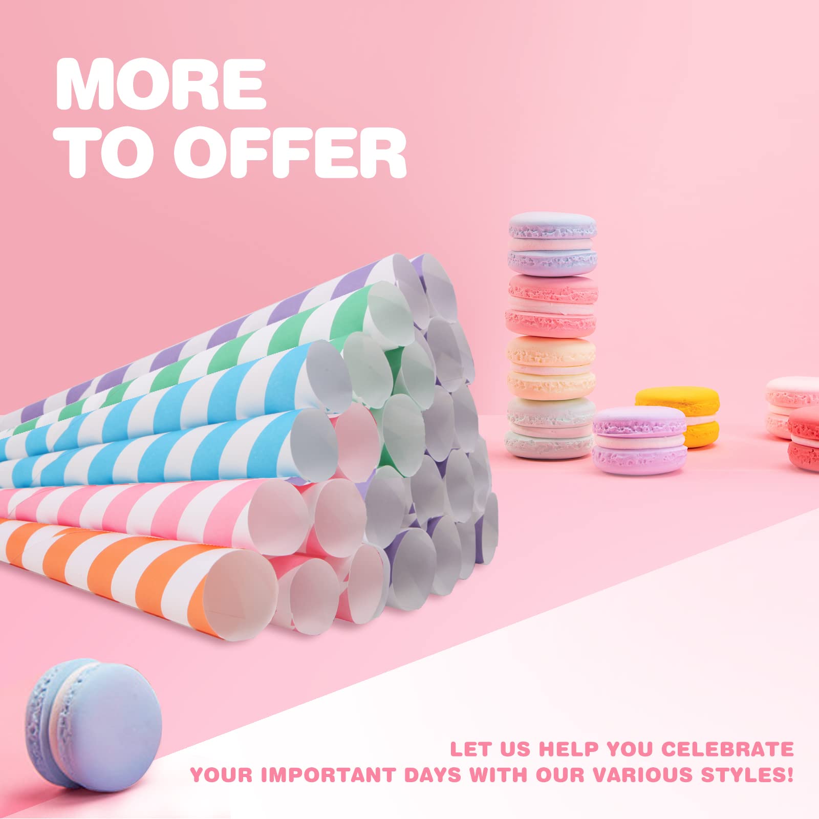 100 Pack Rainbow Star Cotton Candy Cones - Premium Multicolor Paper Cones for Cotton Candy Machines & Candy Floss Sugar - Perfect for Birthday Parties, Carnival Events & Sweet Treats