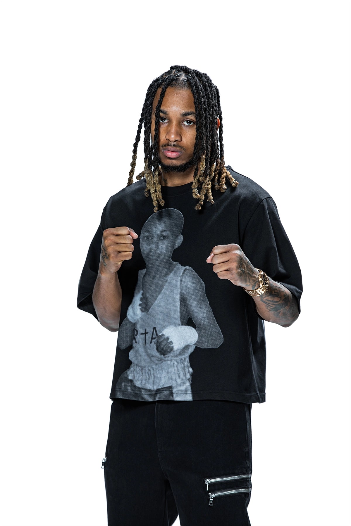 Austin Short Sleeve T-Shirt - Black Portrait Graphic Tee for Men | Casual Everyday Wear & Street Style Outfits