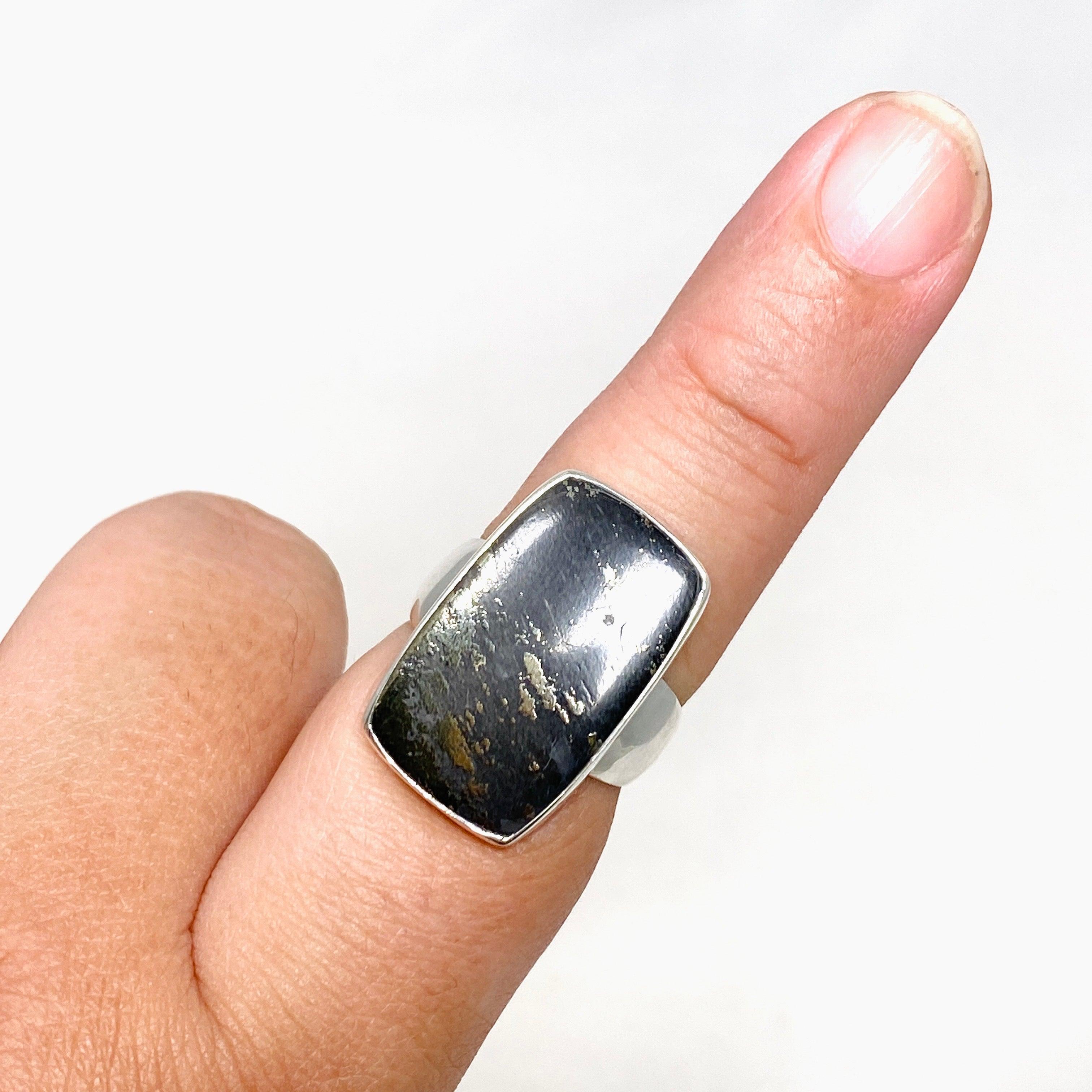 Healer's Gold Rectangle Ring for Women - Size 9 (KRGJ3198) - Perfect for Everyday Wear, Gift Giving & Special Occasions