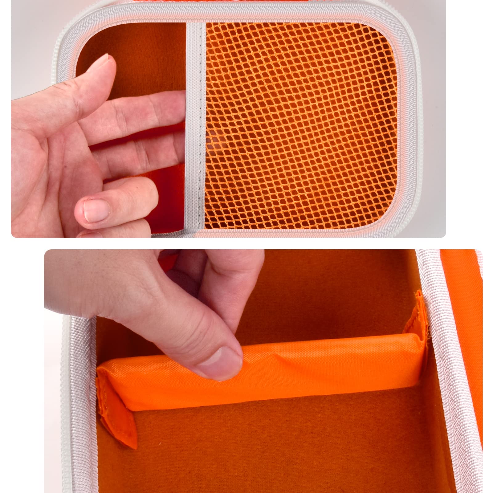 Phomemo M110 Label Maker Case - Portable Mini Bluetooth Thermal Label Printer Storage Bag for Printer, USB Cable & Accessories (Orange) - Perfect for Office, Home & Travel Organization