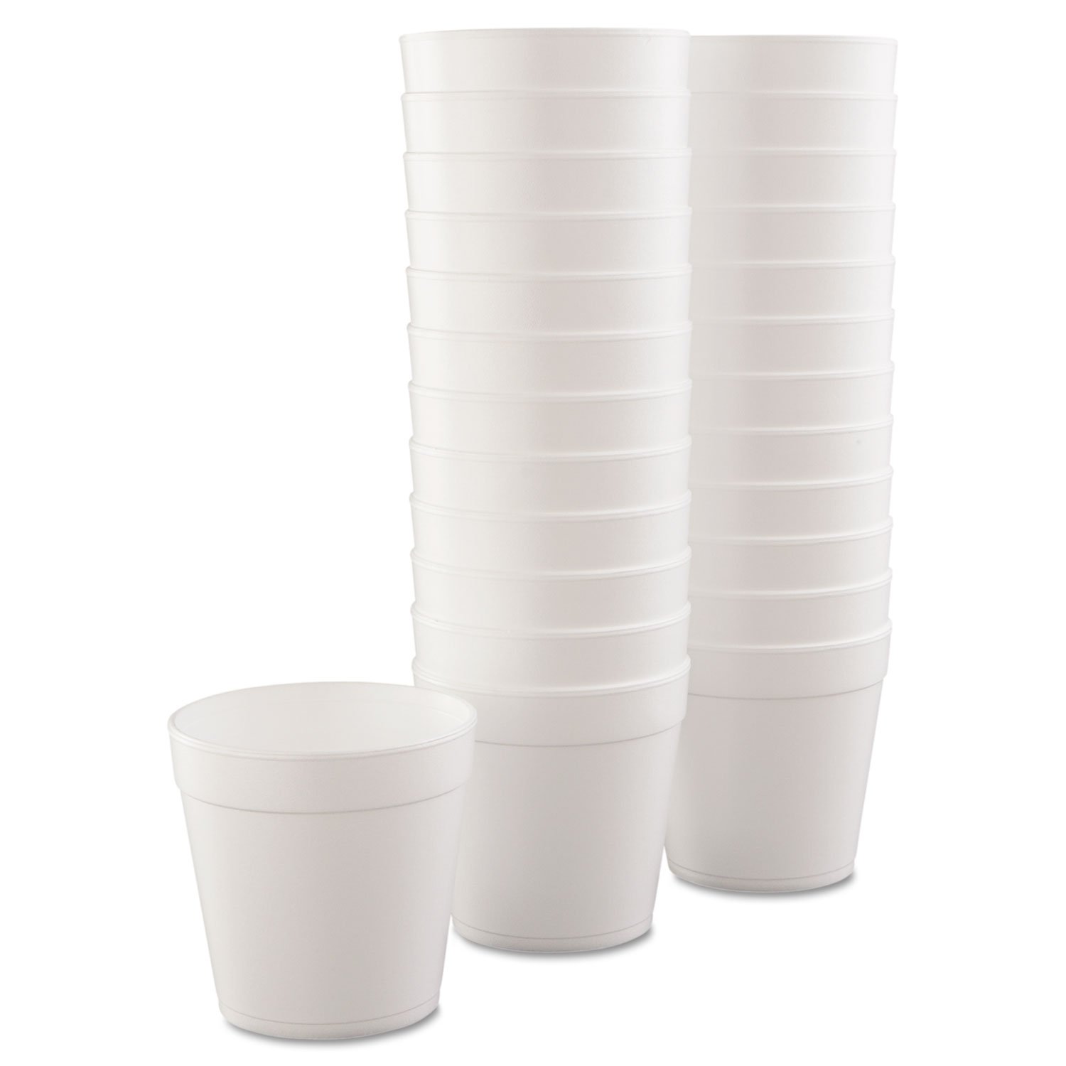 DART 32MJ48 32oz White Foam Food Containers - 25 per Bag, 20 Bags per Carton - Perfect for Takeout, Catering & Restaurant Food Storage