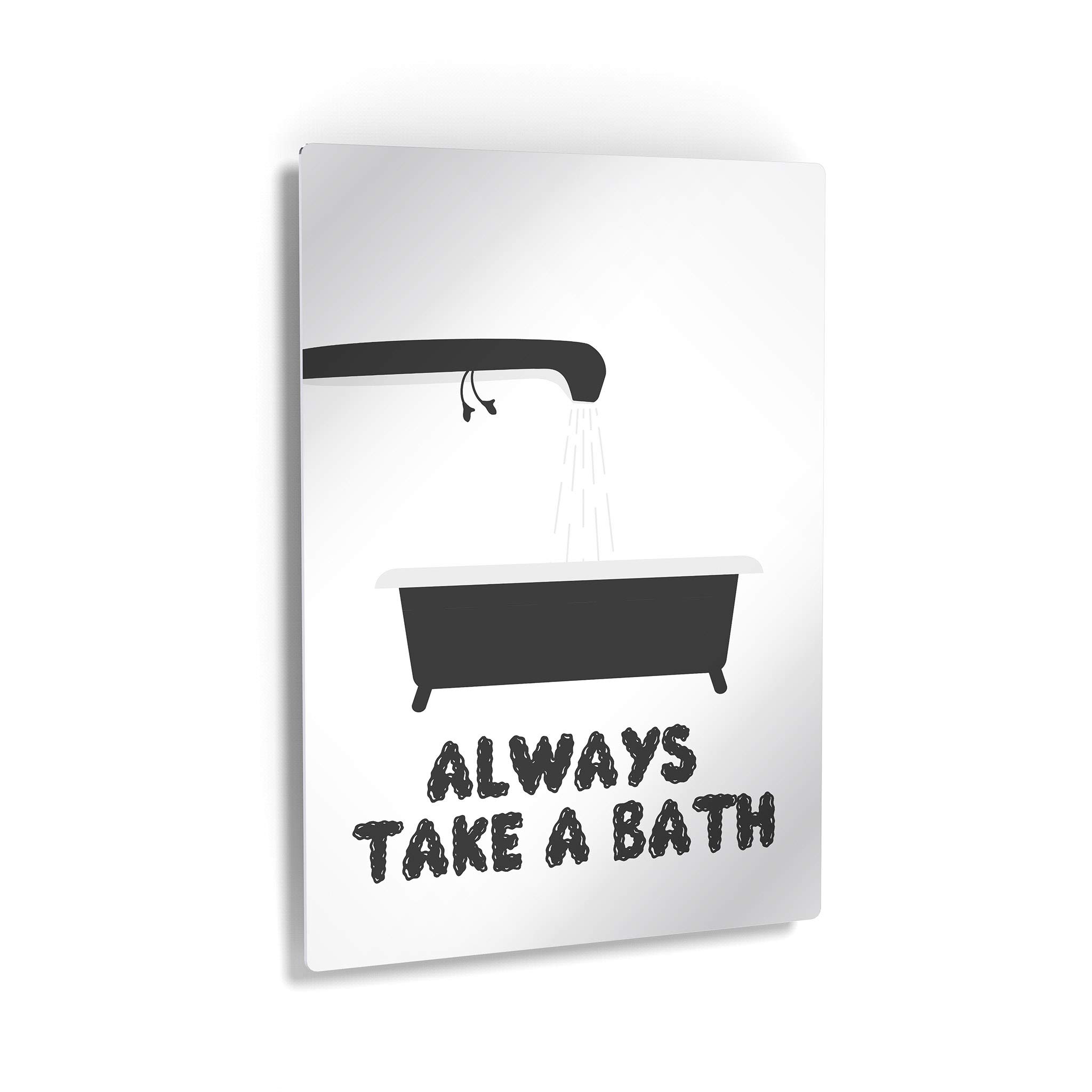 Funny Bathroom Wall Art - 'Always Take a Bath' Quote Metal Print | Kids Bathroom Decor, Nursery Wall Sign | Ready to Hang Home Decoration (40x30) | Perfect for Bathrooms, Kids Rooms & Nursery Decor | Made in USA