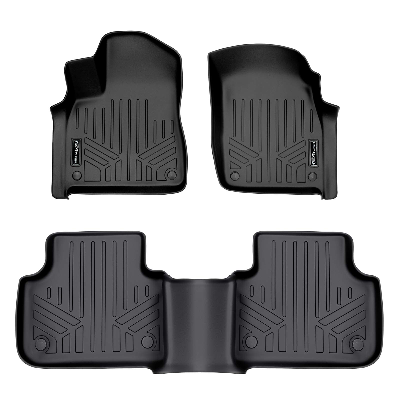 MAXLINER Custom Fit All-Weather Floor Mats for 2017-2022 Audi Q7 & 2019-2022 Audi Q8 | 2 Row Premium Car Floor Liners Set in Black | Perfect for Daily Commute, Road Trips & Family Protection