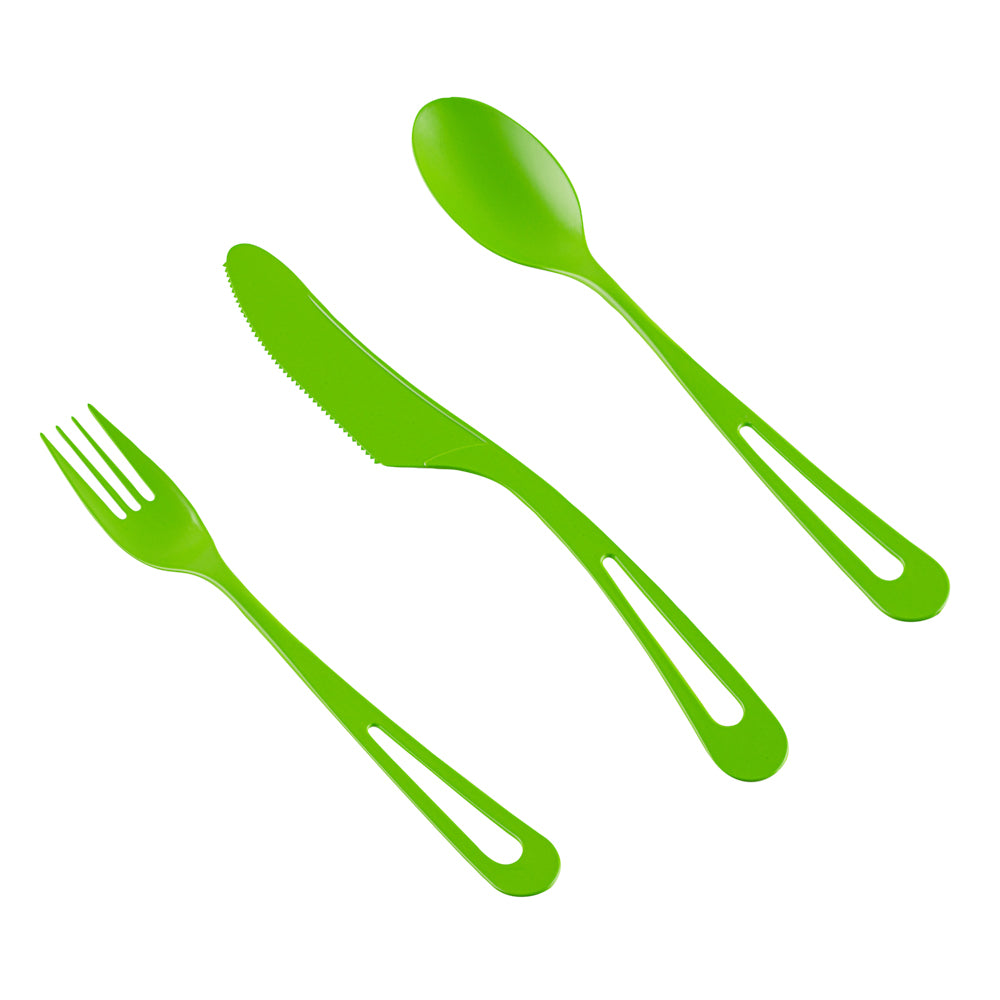 Eco-Friendly Green CPLA Plastic Cutlery Set - 290-Piece Heat Resistant, Compostable Utensils (7.5