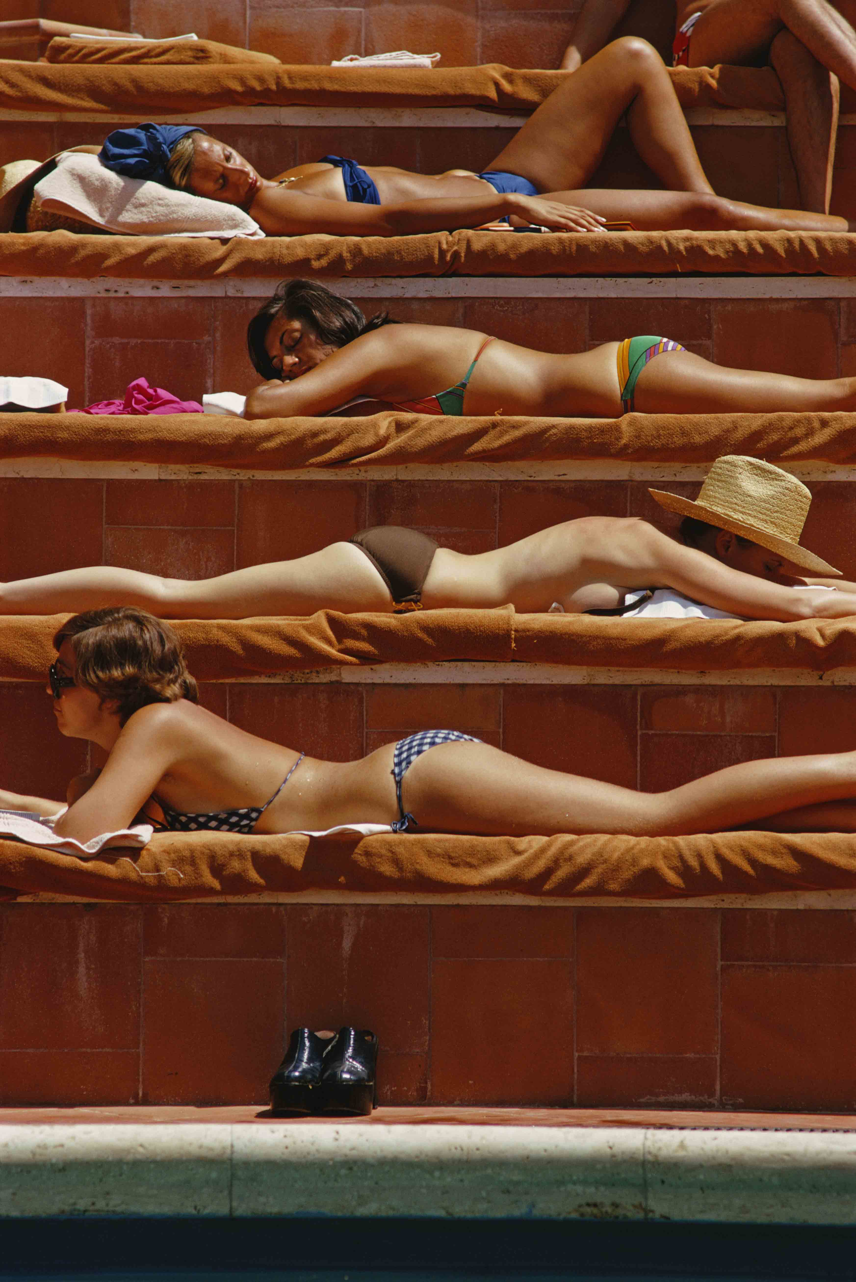 Slim Aarons Sunbathing in Capri Vintage Photo Print - Wall Art Decor for Living Room, Office & Beach House