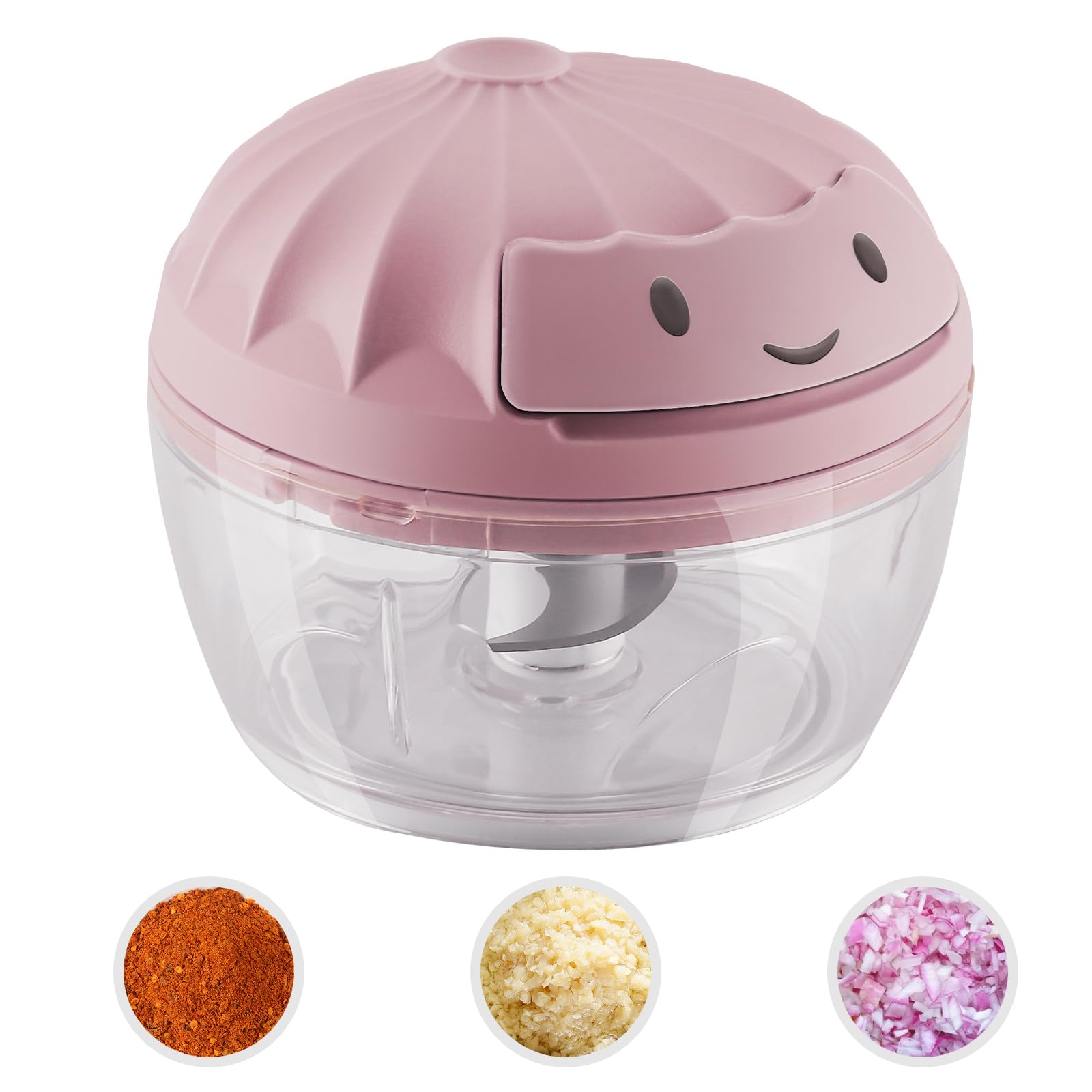 Premium Manual Food Chopper - Vegetable Cutter, Onion Dicer & Garlic Grinder with 160ML Container - Perfect for Meal Prep, Salads & Cooking at Home