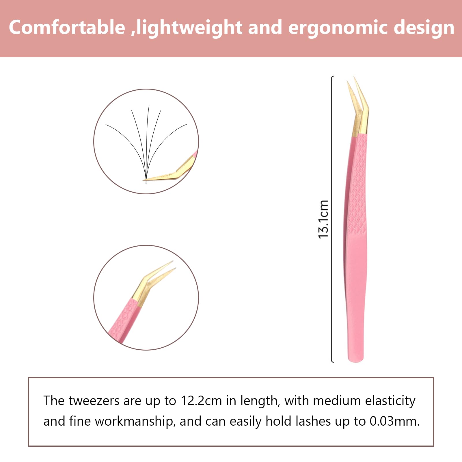Professional Stainless Steel Eyelash Extension Tweezers for Volume & Classic Lashes - Precision Lash Tweezer for Salon & DIY Home Use