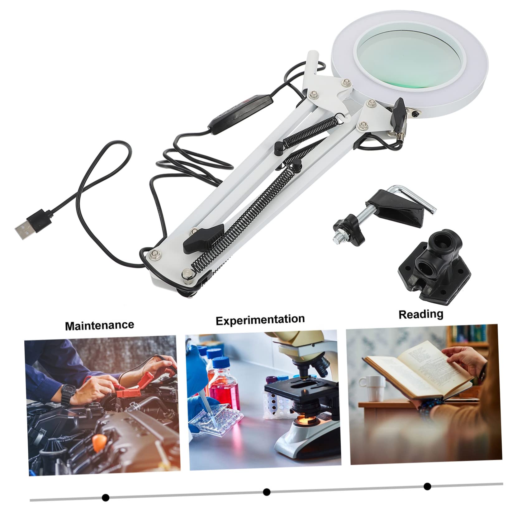 LED Magnifying Lamp with Adjustable Arm - 5X Magnification, Bright Desk Light for Reading, Crafts, Makeup & Beauty - Perfect for Hobbyists, Jewelers & Seniors